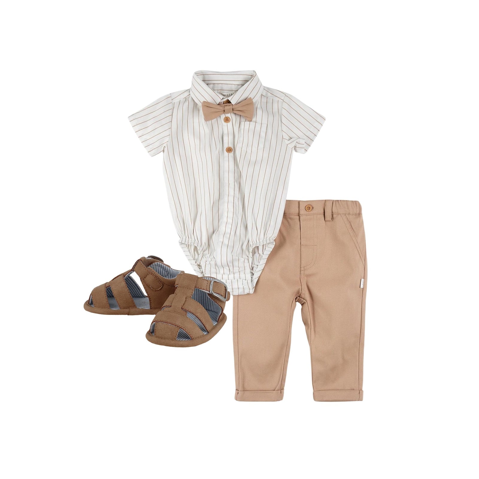 Baby Boy 3-Piece Poplin Shirt and Pant Set