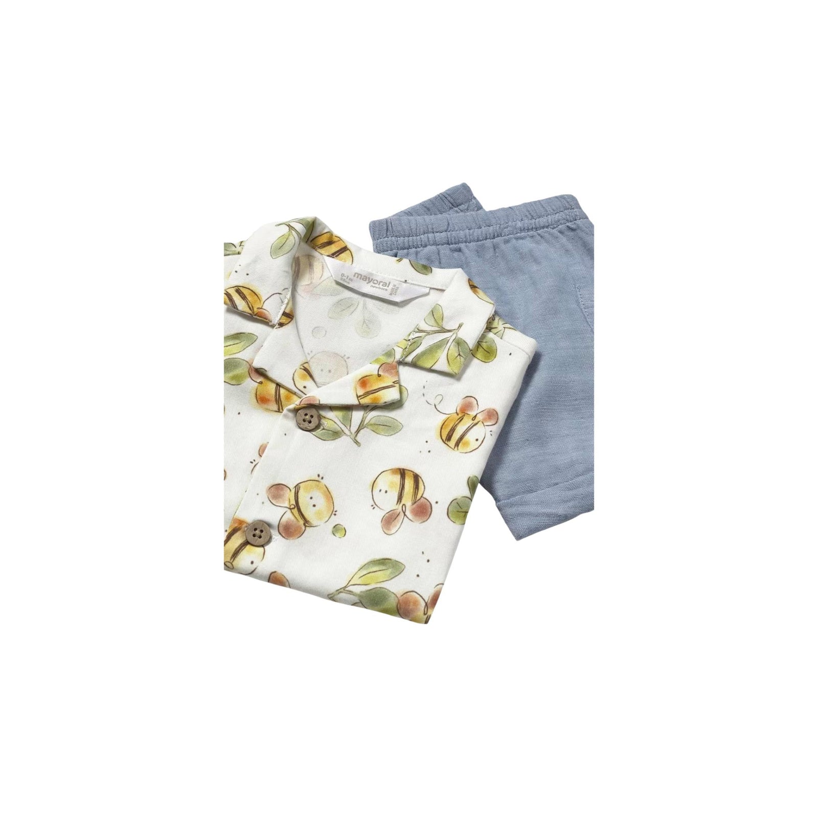 Baby Boy Bee Print 3-Piece Short Set