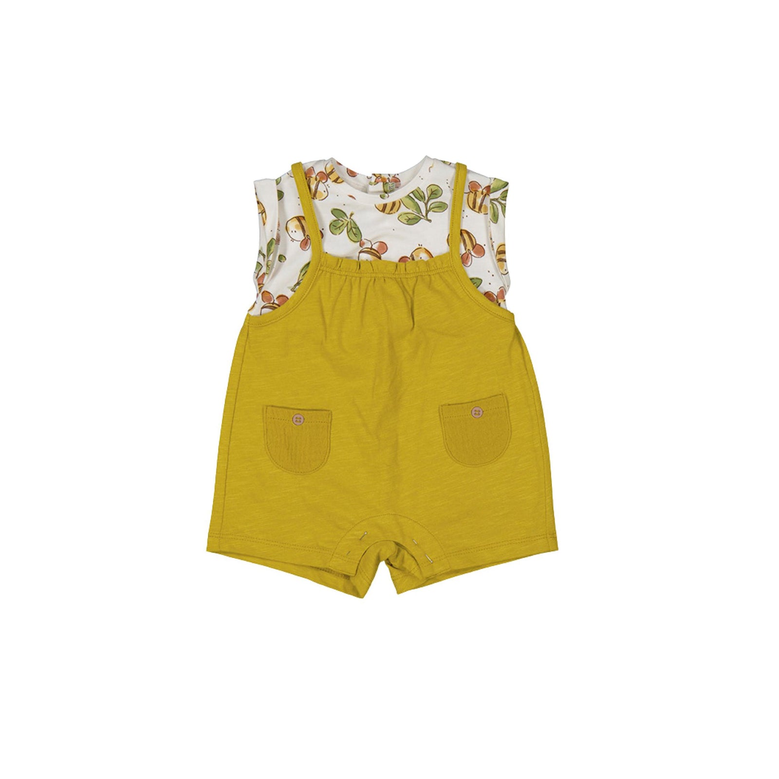 Baby Girl Olive Bee Romper