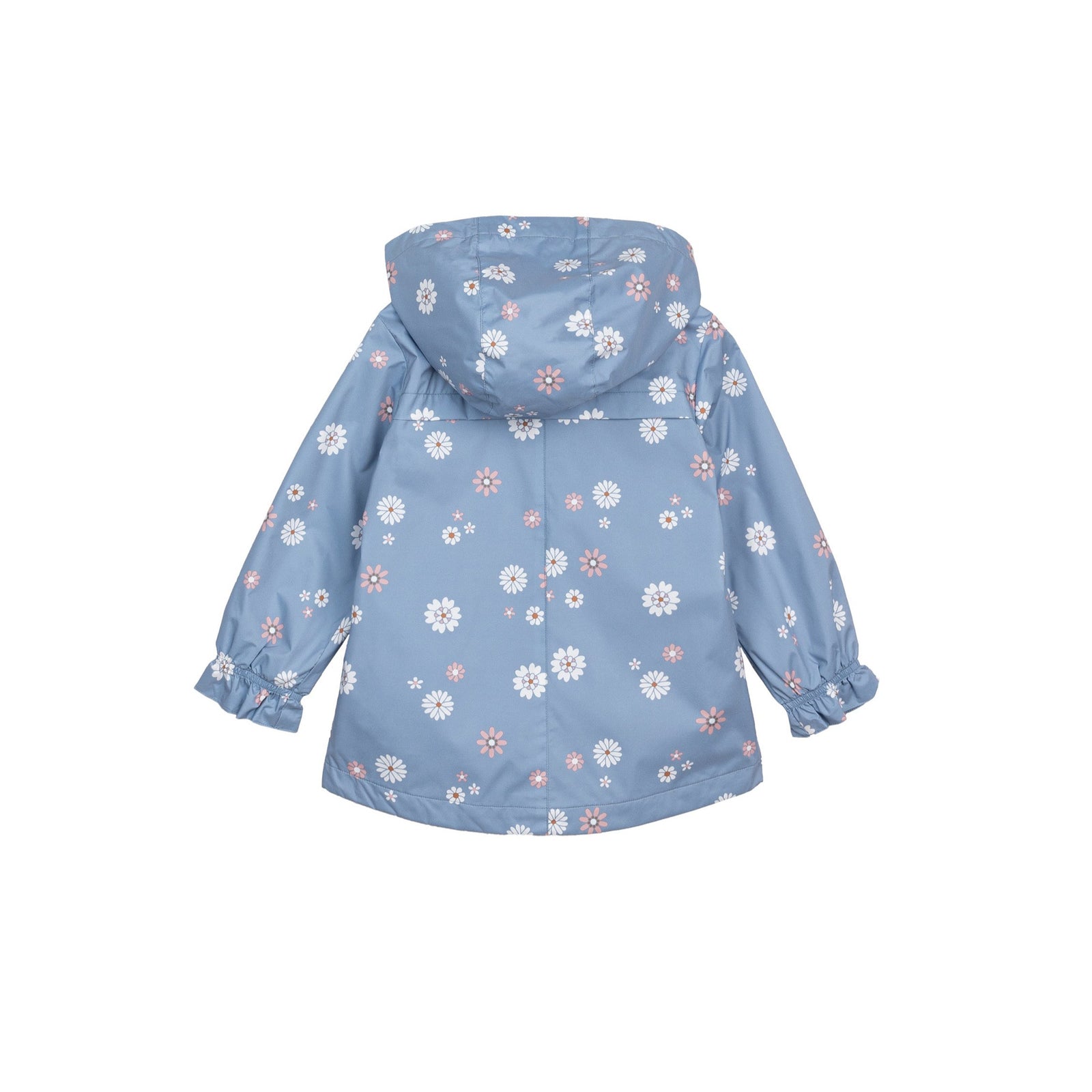 Blue Daisy Print Windbreaker