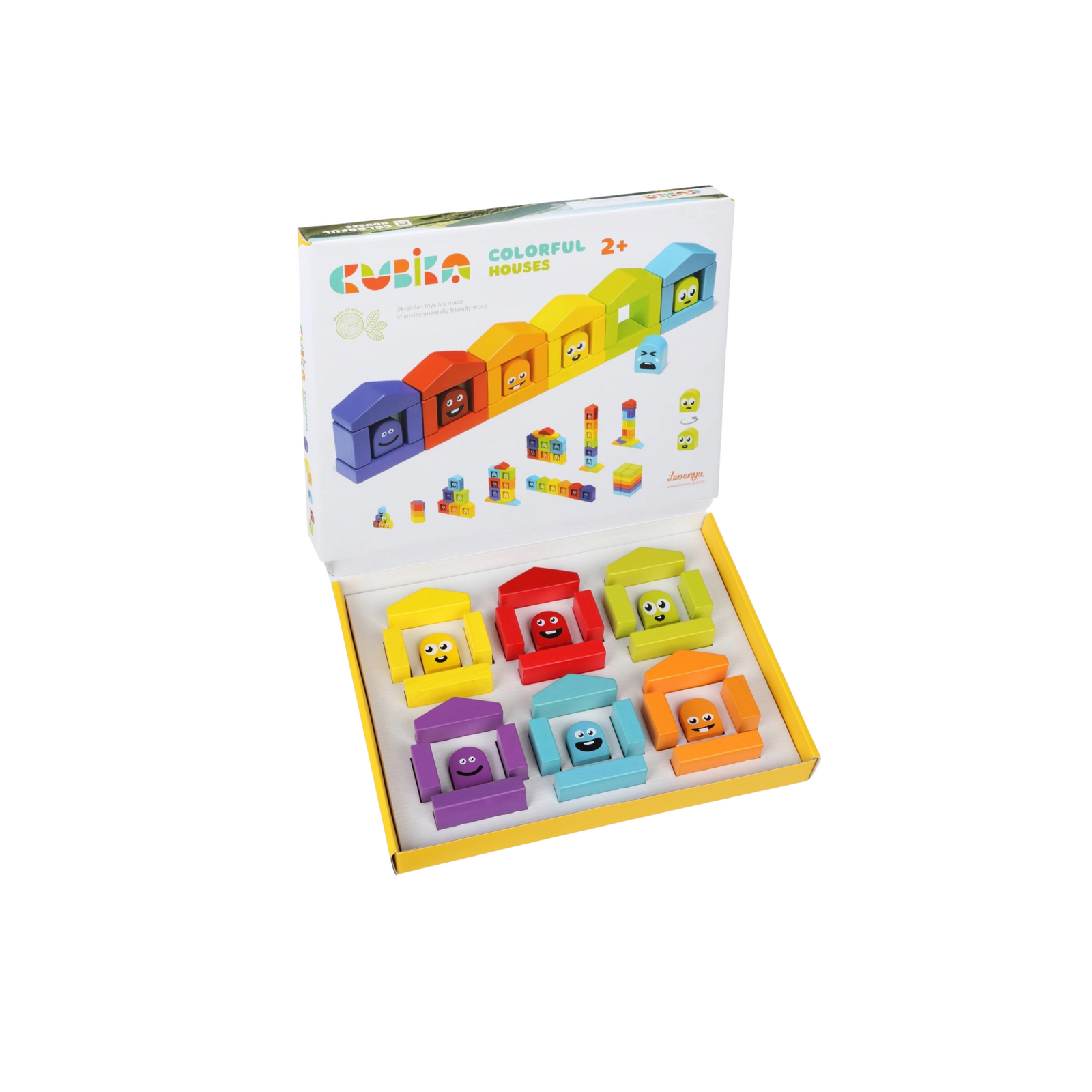 Colorful Houses Wooden Blocks