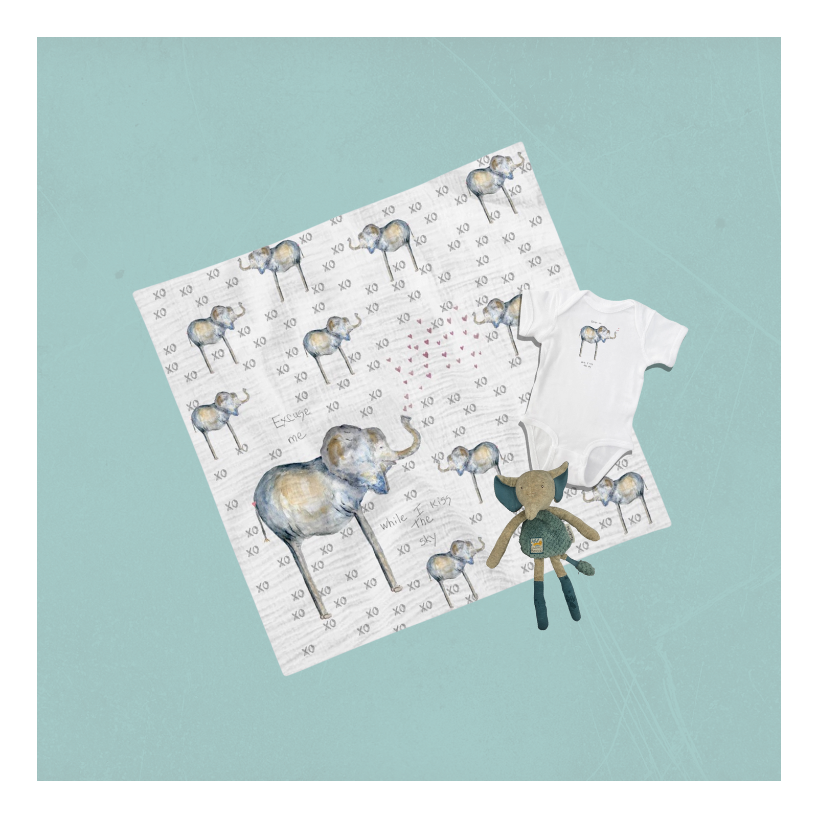 “Excuse Me While I Kiss The Sky” Elephant Swaddle