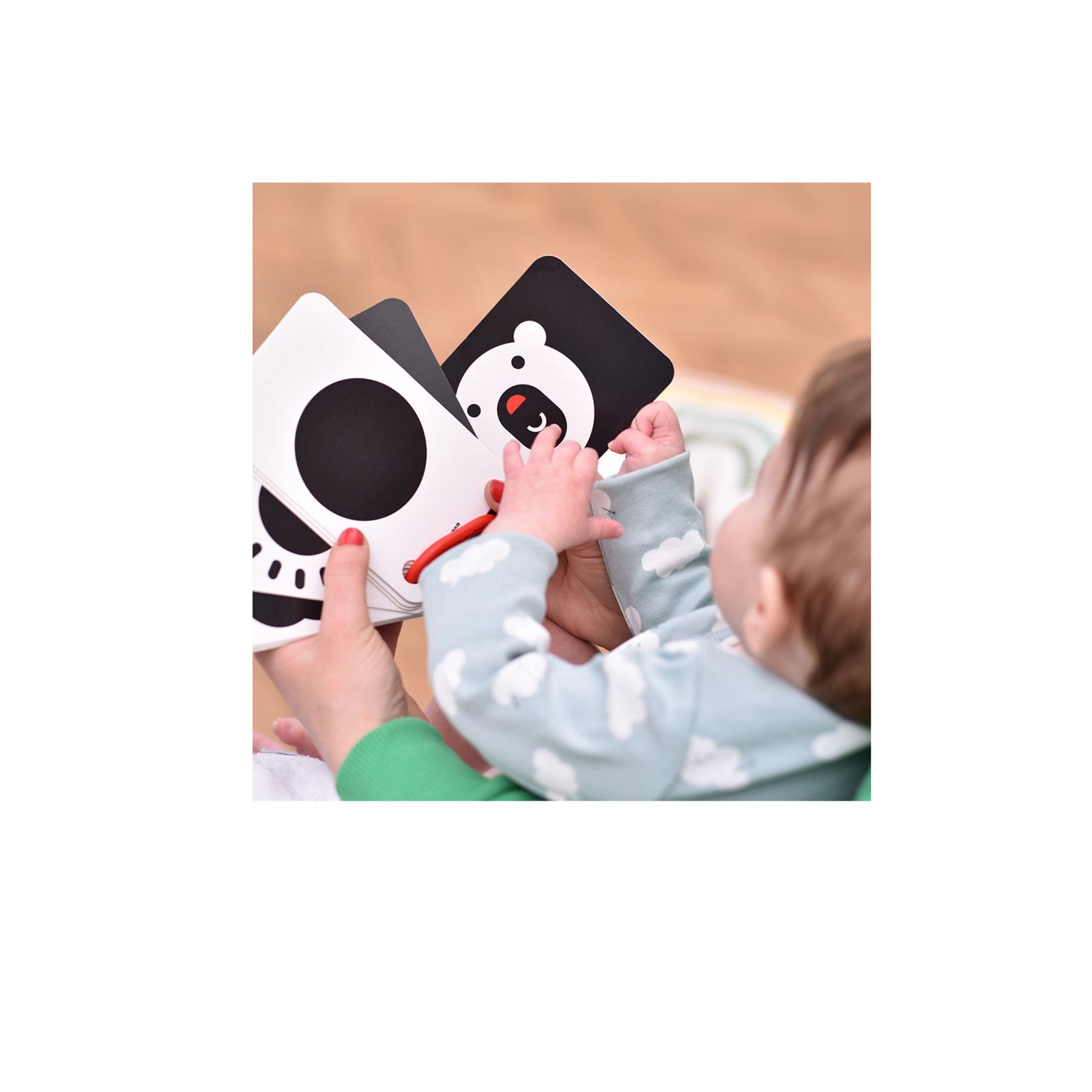 High Contrast Baby Flash Cards On Ring