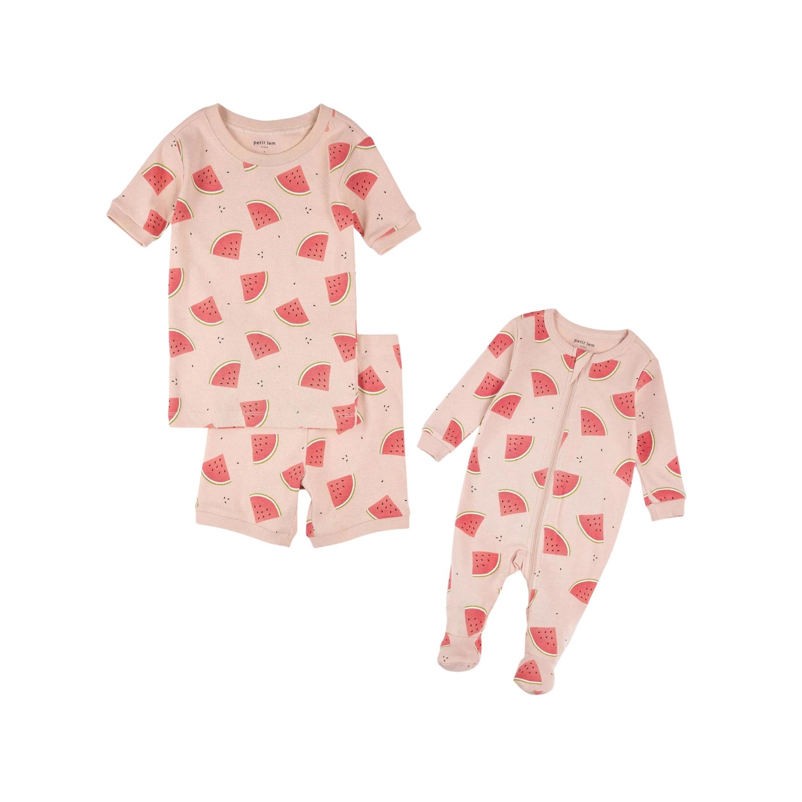 Watermelon Print Blush Footie