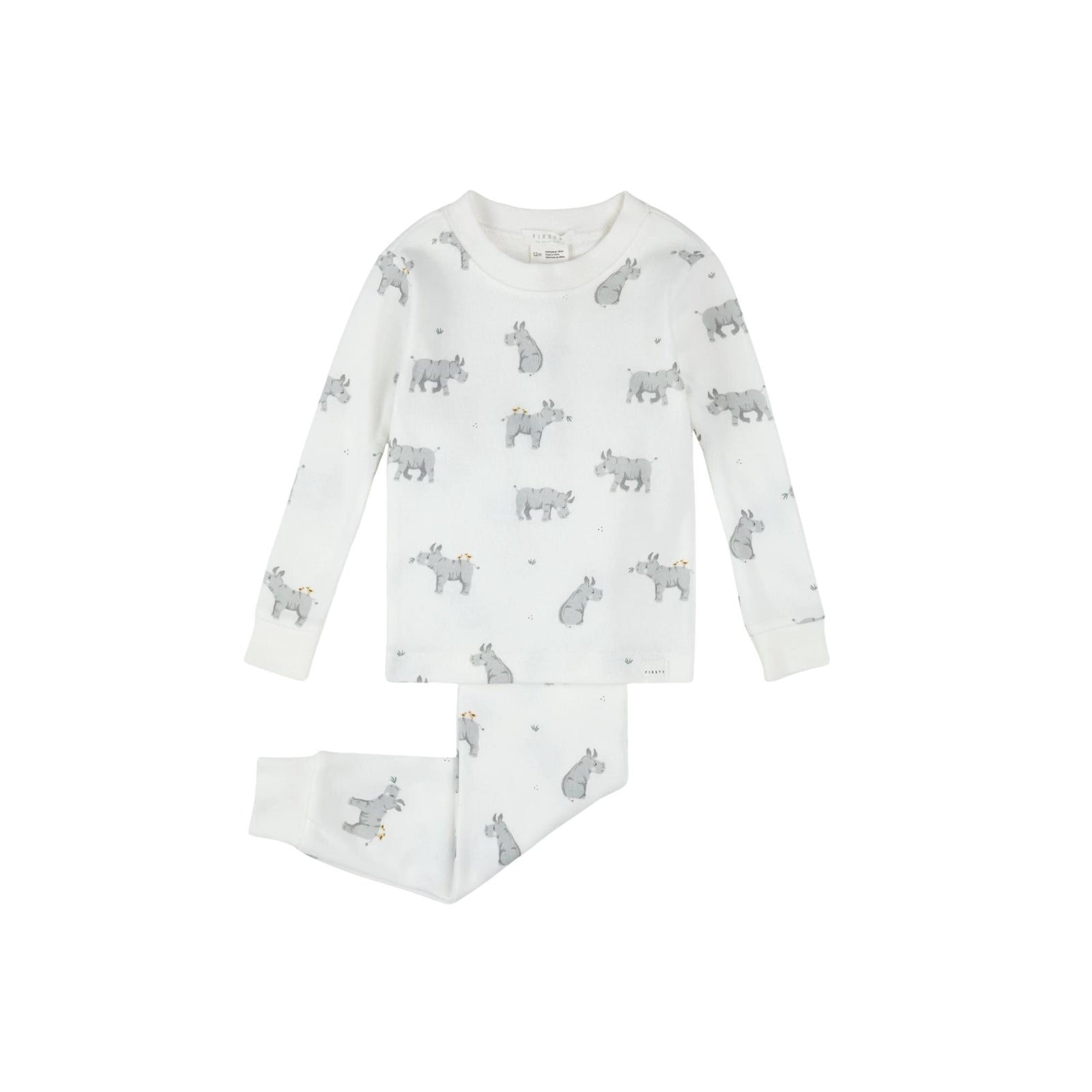 Rhino Print Long Sleeve Pajama Set