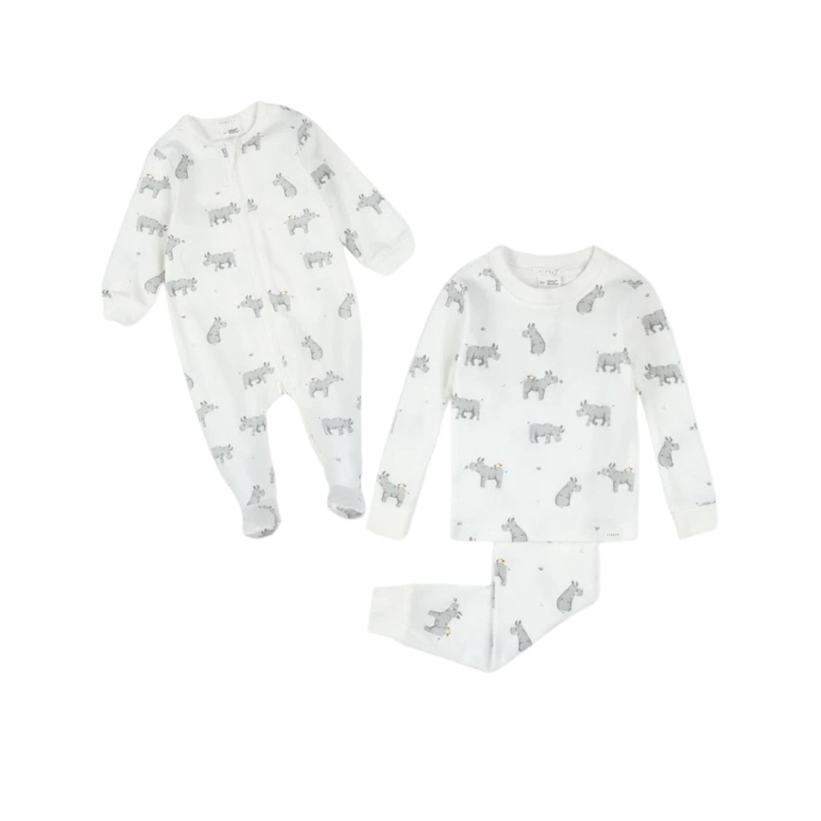 Rhino Print Long Sleeve Pajama Set