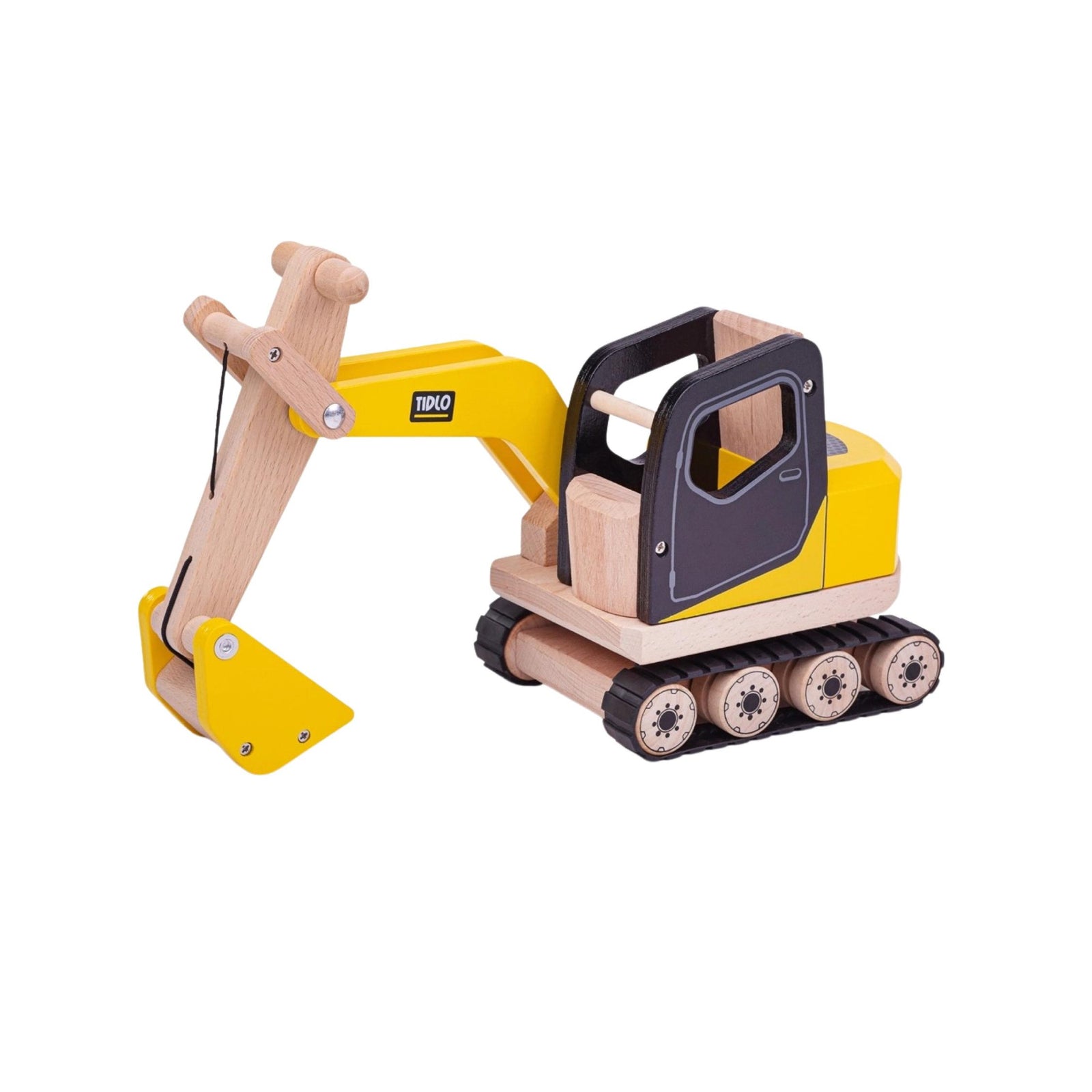Wooden Digger Toy Truck