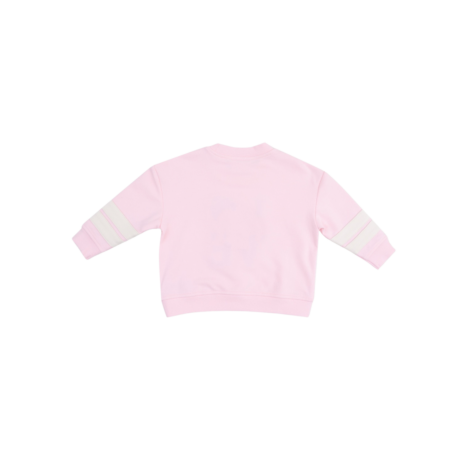 Cozy Drop Sleeve Sweatshirt With Varsity Stripes Pink