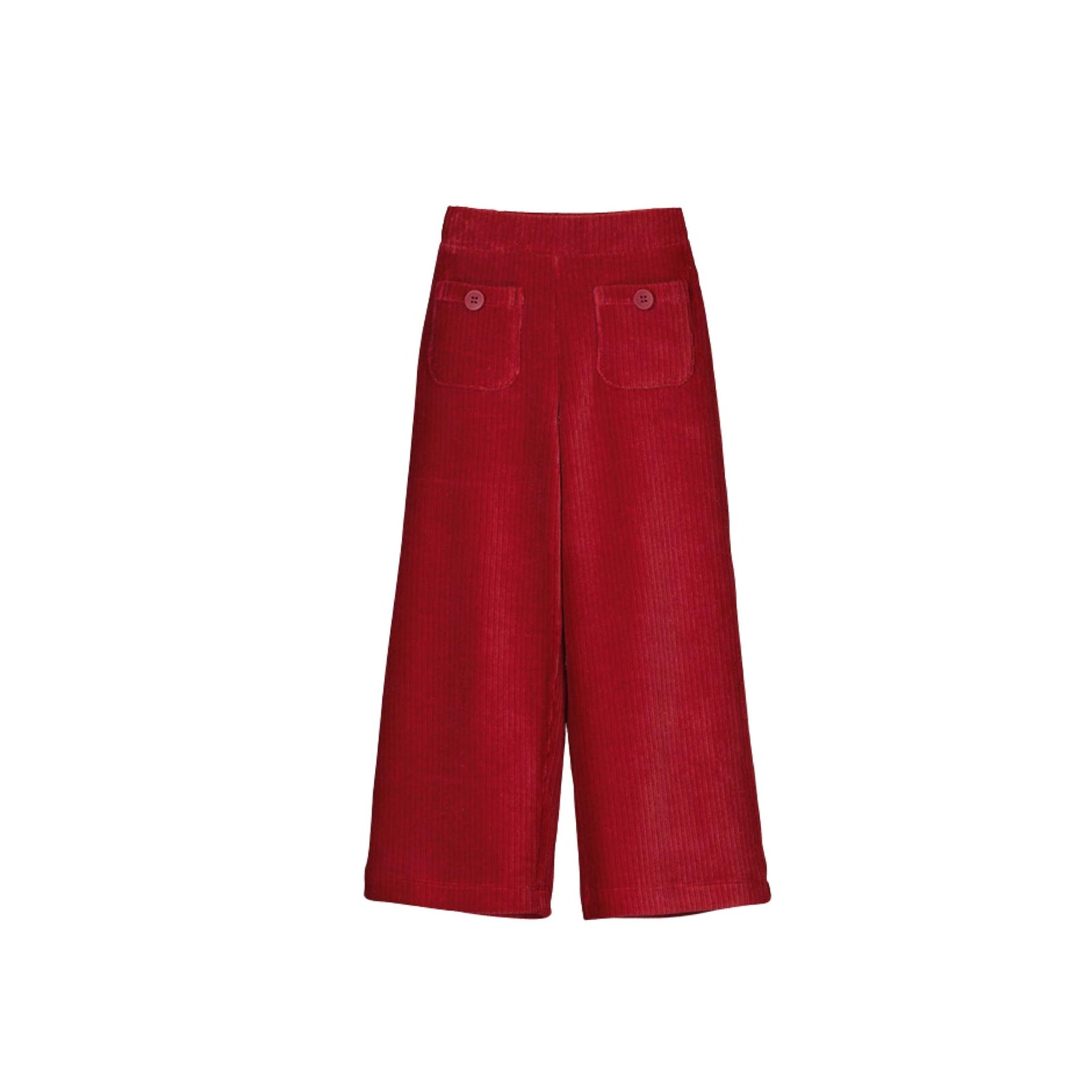 Cherry Red Wide Leg Corduroy Pants