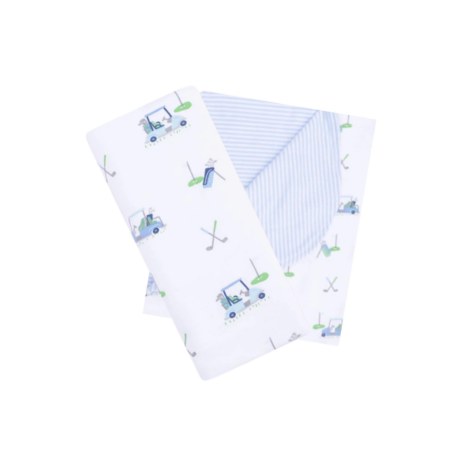 Baby Golf Carts Blue Stripe 2 Ply Blanket
