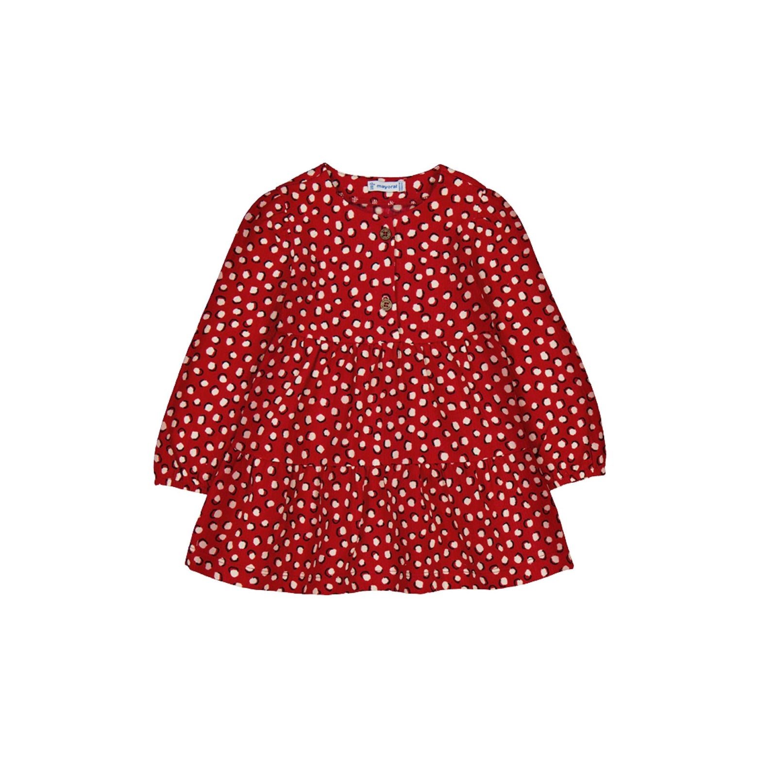 Red with White Dot Print Dress