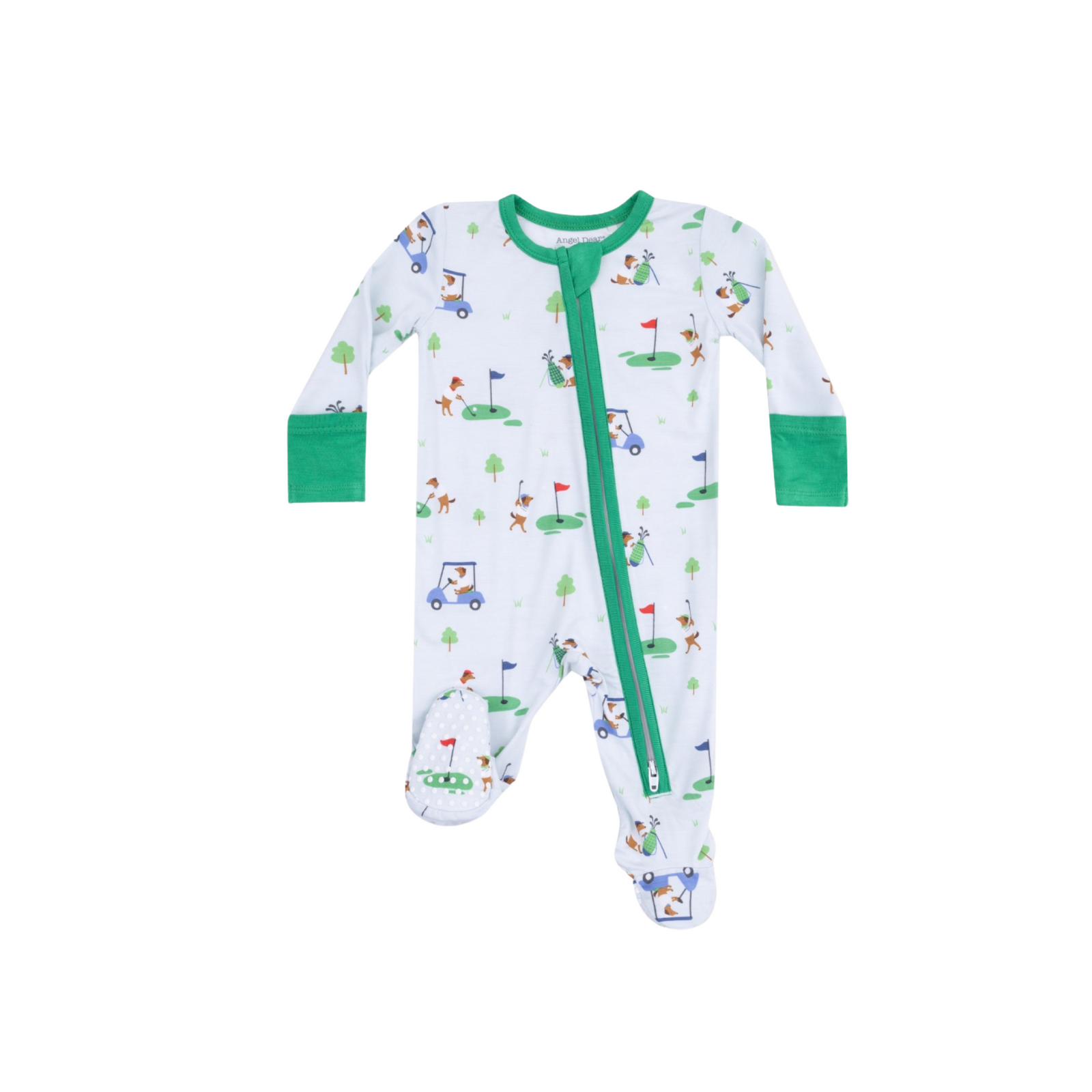 Dog Gone Golf Blue 2 Way Zipper Footie