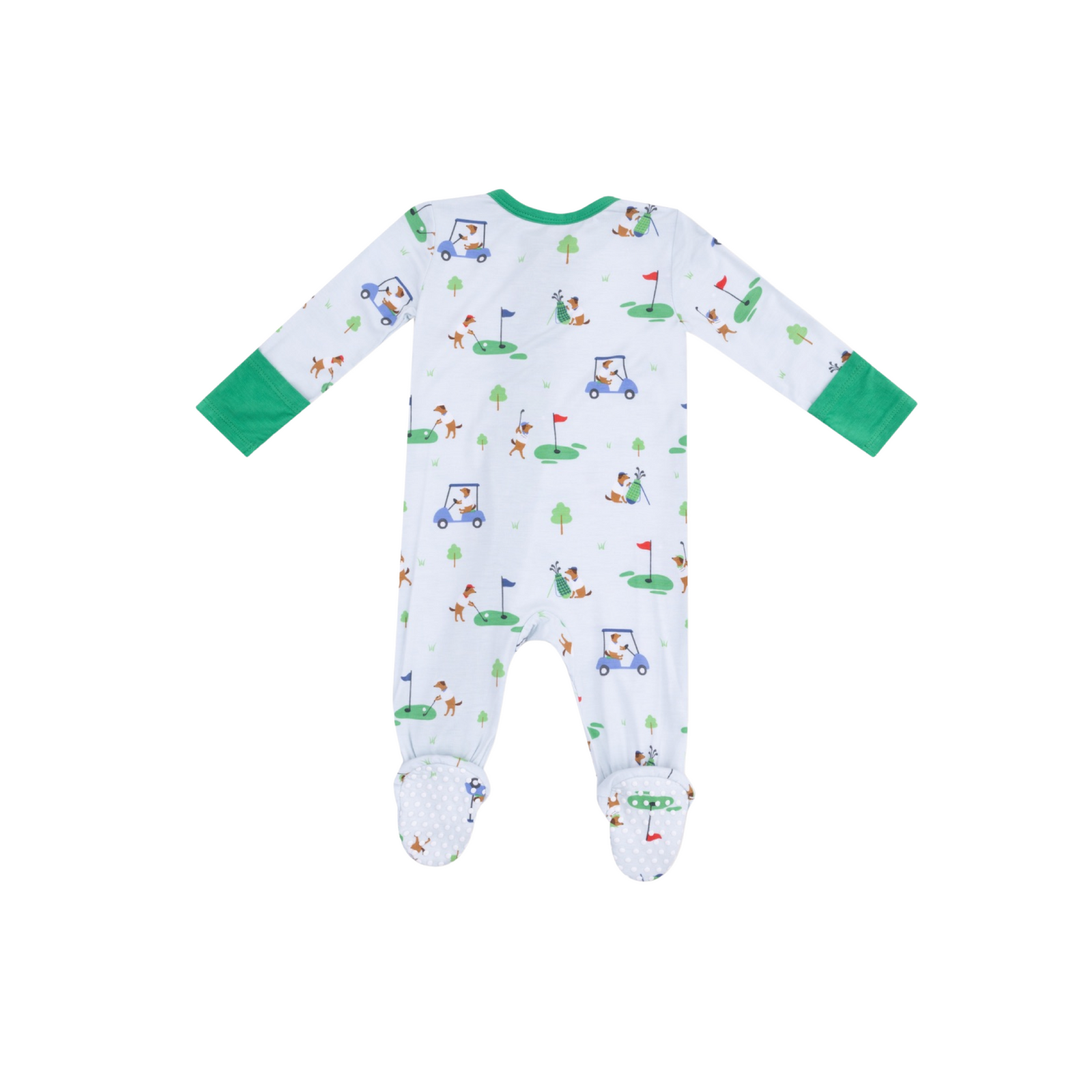 Dog Gone Golf Blue 2 Way Zipper Footie