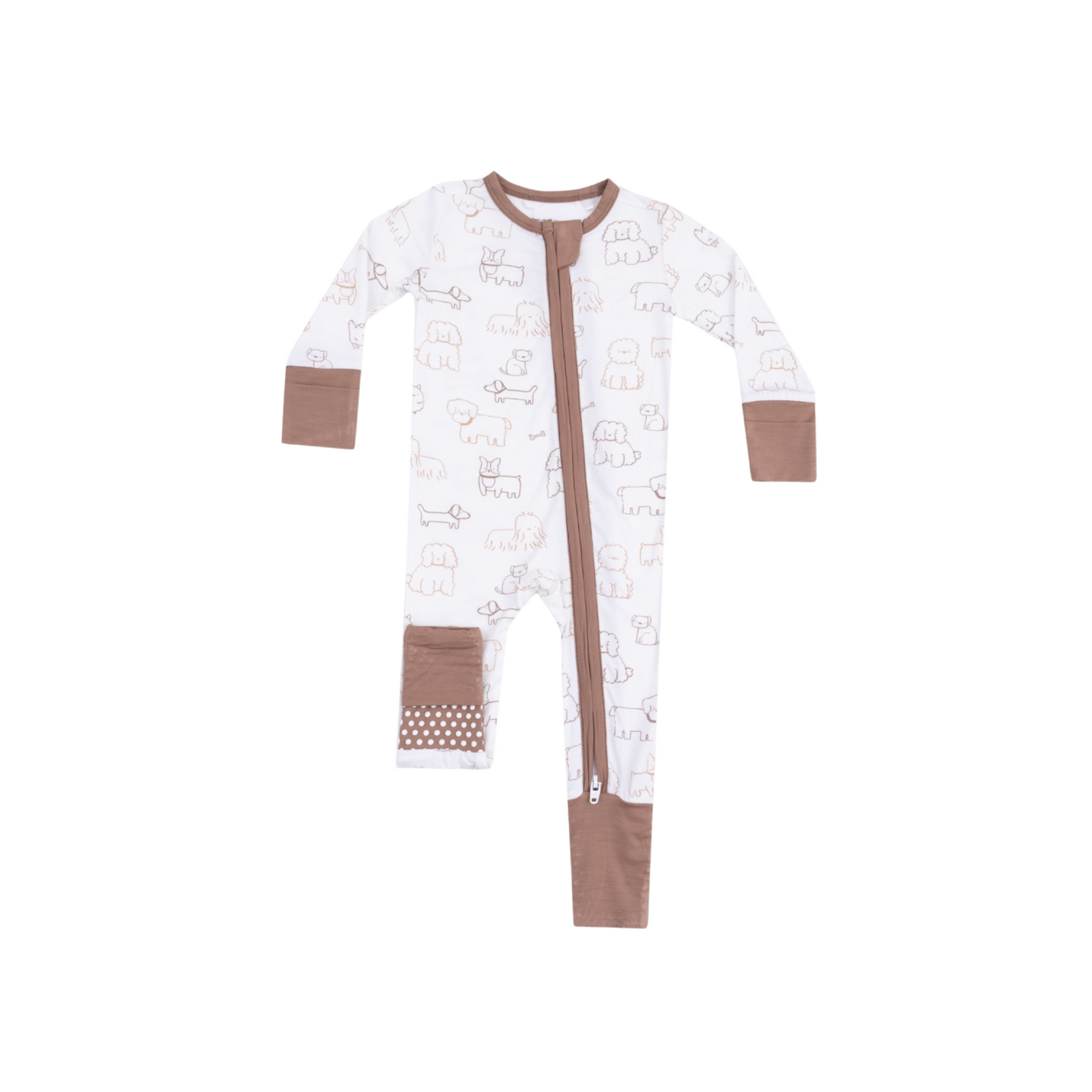 Neutral Pups 2 Way Zipper Romper
