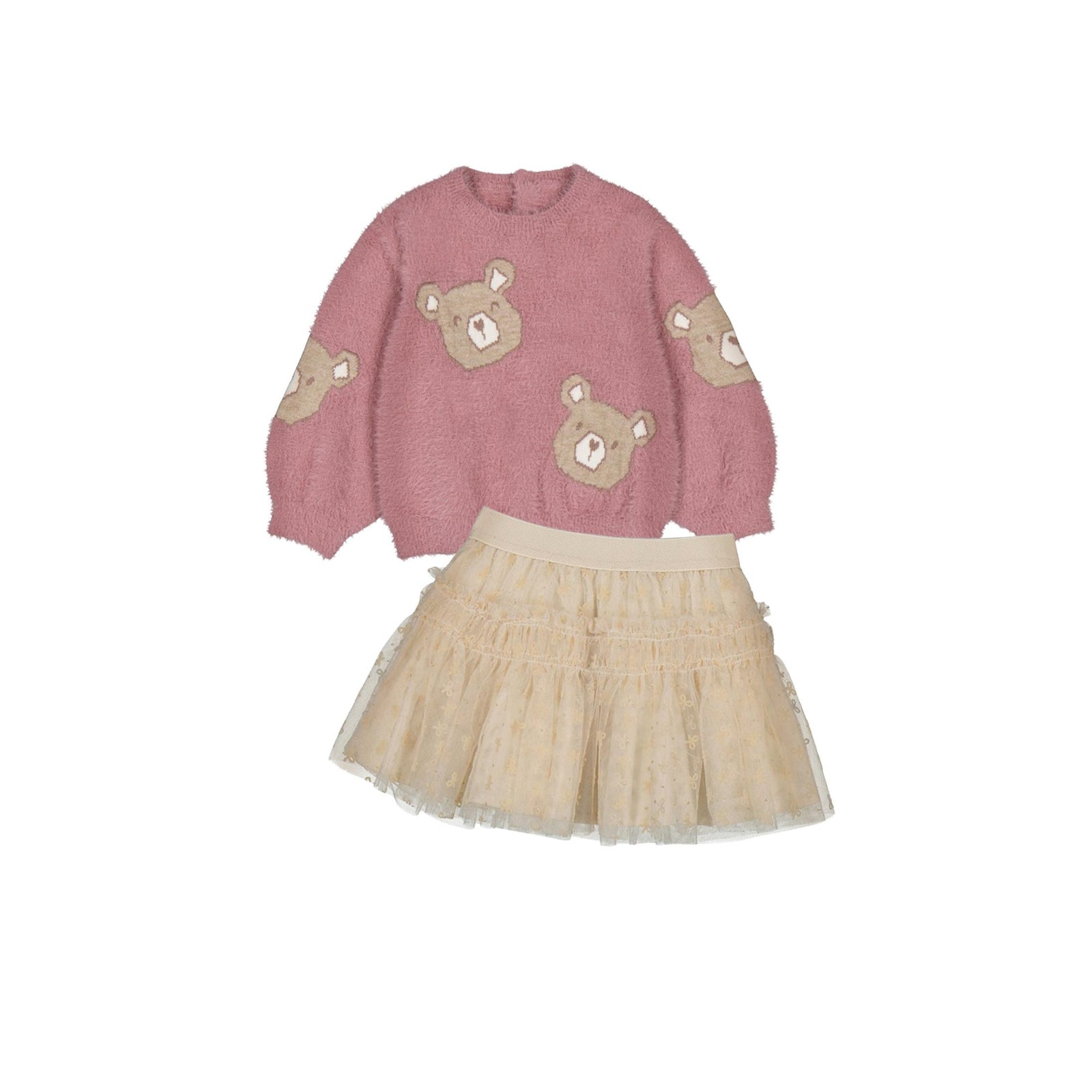 Happy Bears Motif Orchid Sweater