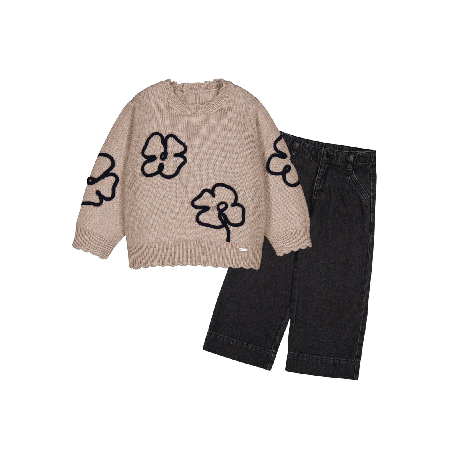 Girls’ Floral Motif Sweater