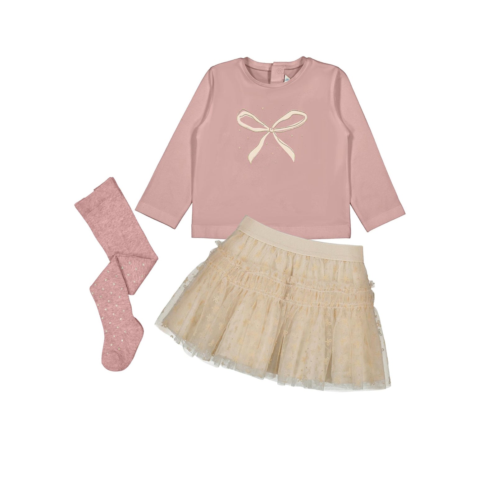 Girls’ Blush Bow Motif Shirt