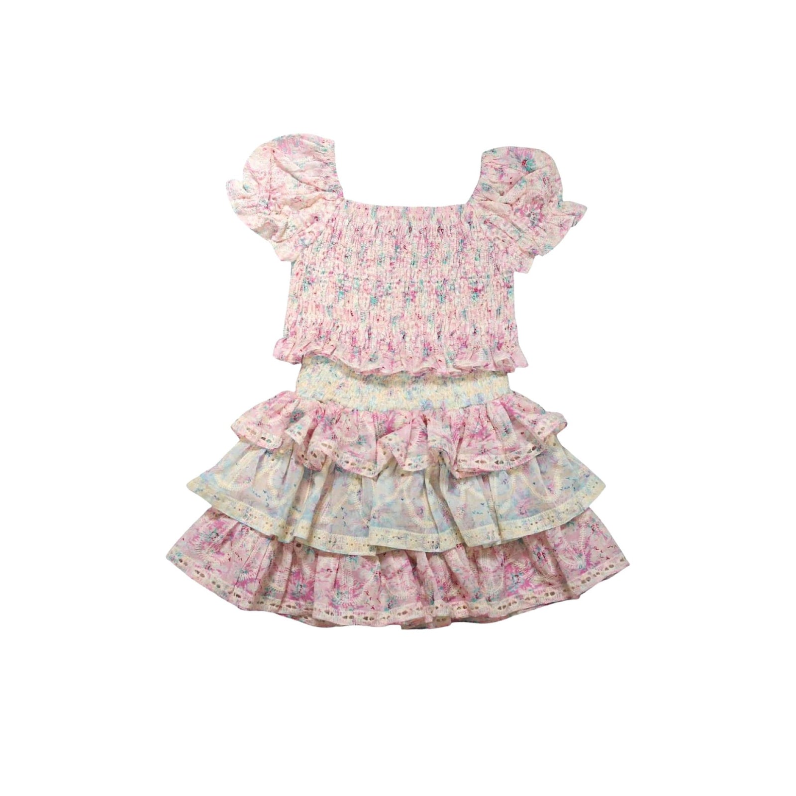 Girls’ Floral Montana Smocked Top & Tiered Ruffle Skirt Set