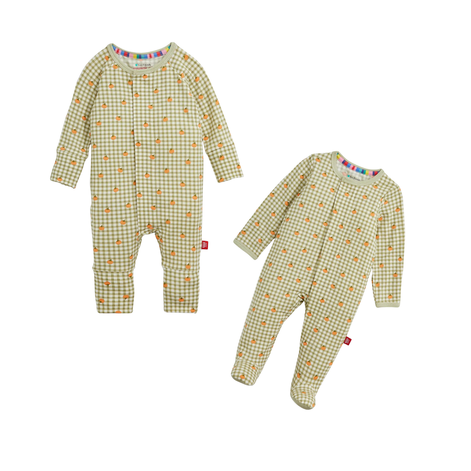 Pumpkin Plaid Magnetic Footie