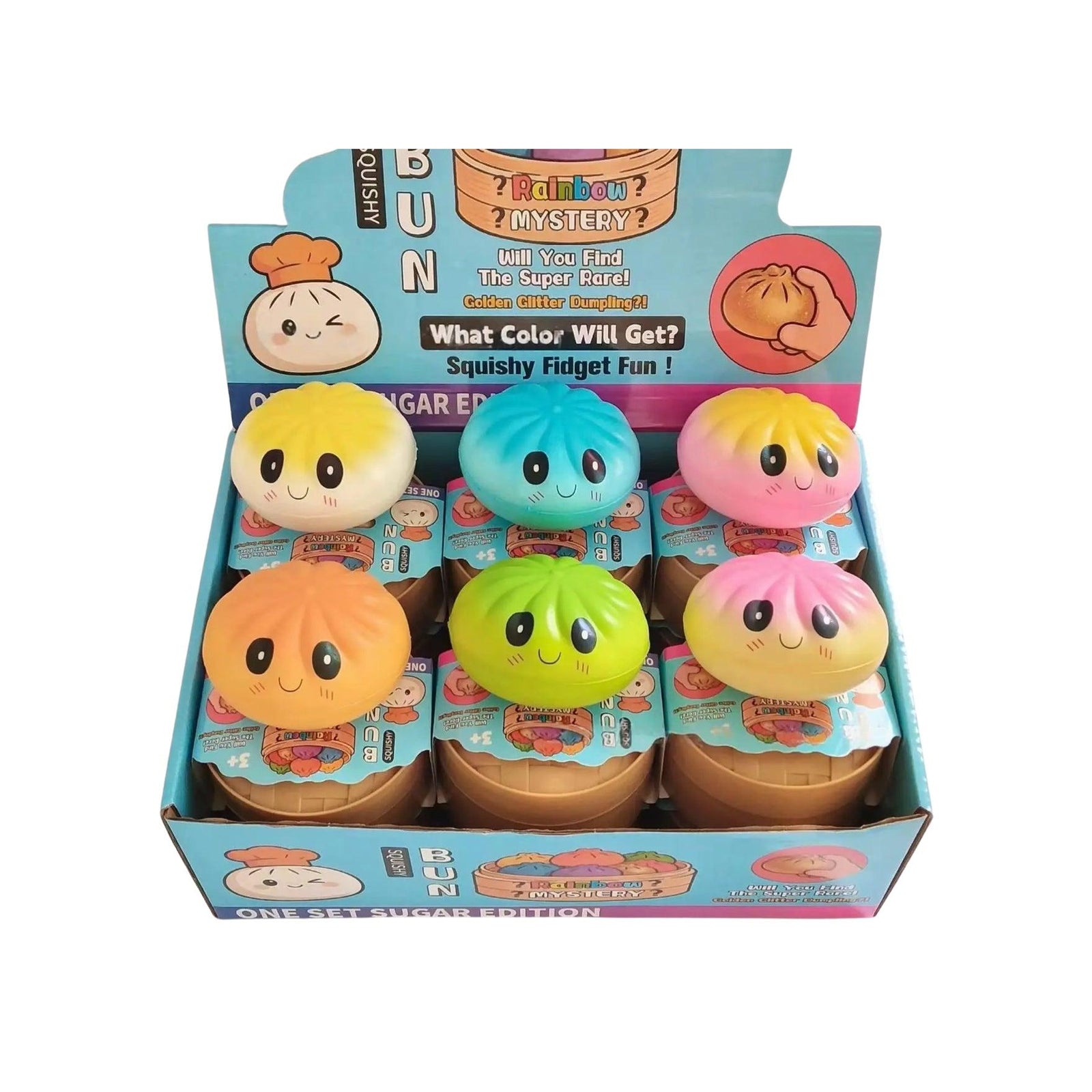 Cartoon Mystery Steamed Bun Squeeze Toy w/Steamer