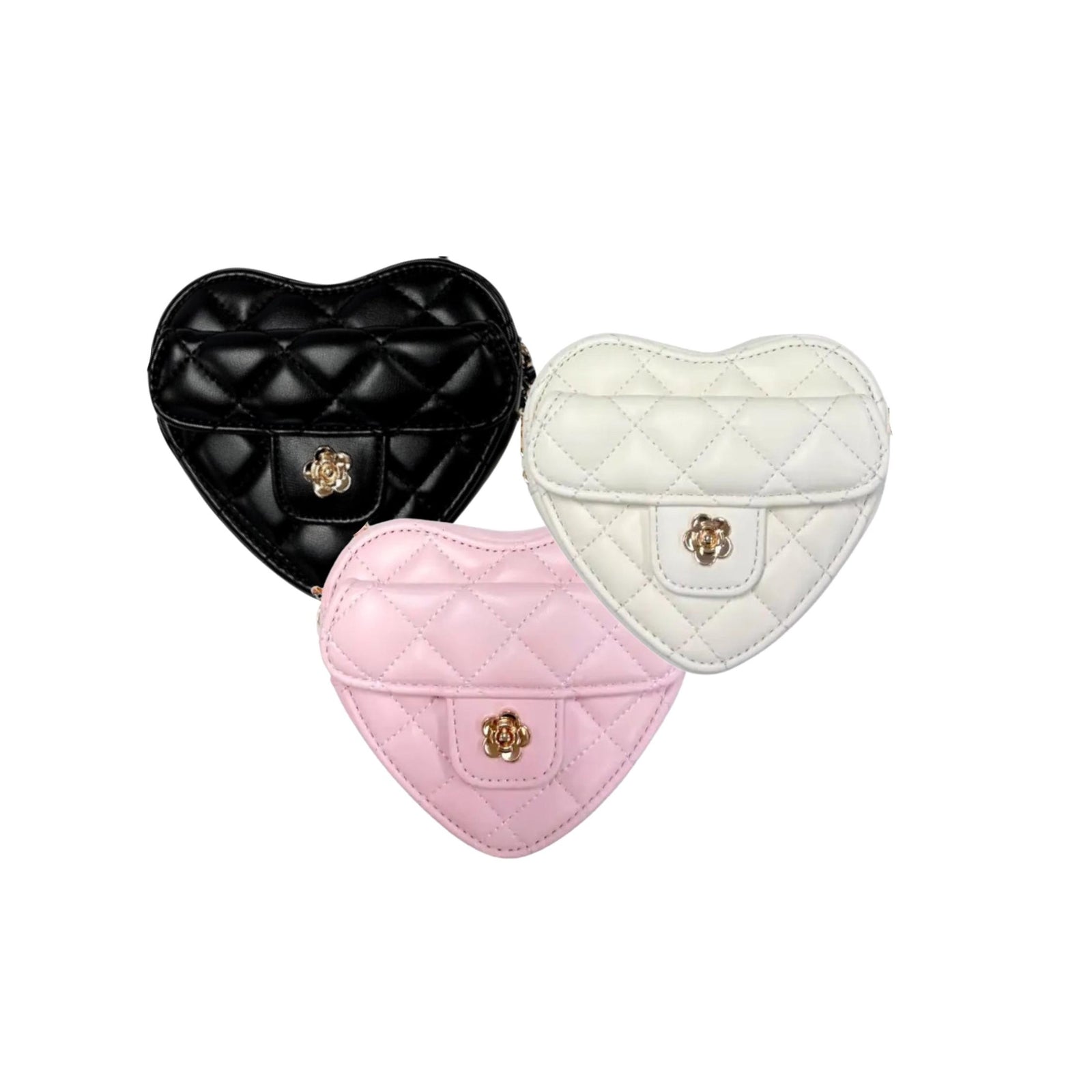 Quilted Cross Body Heart Purse