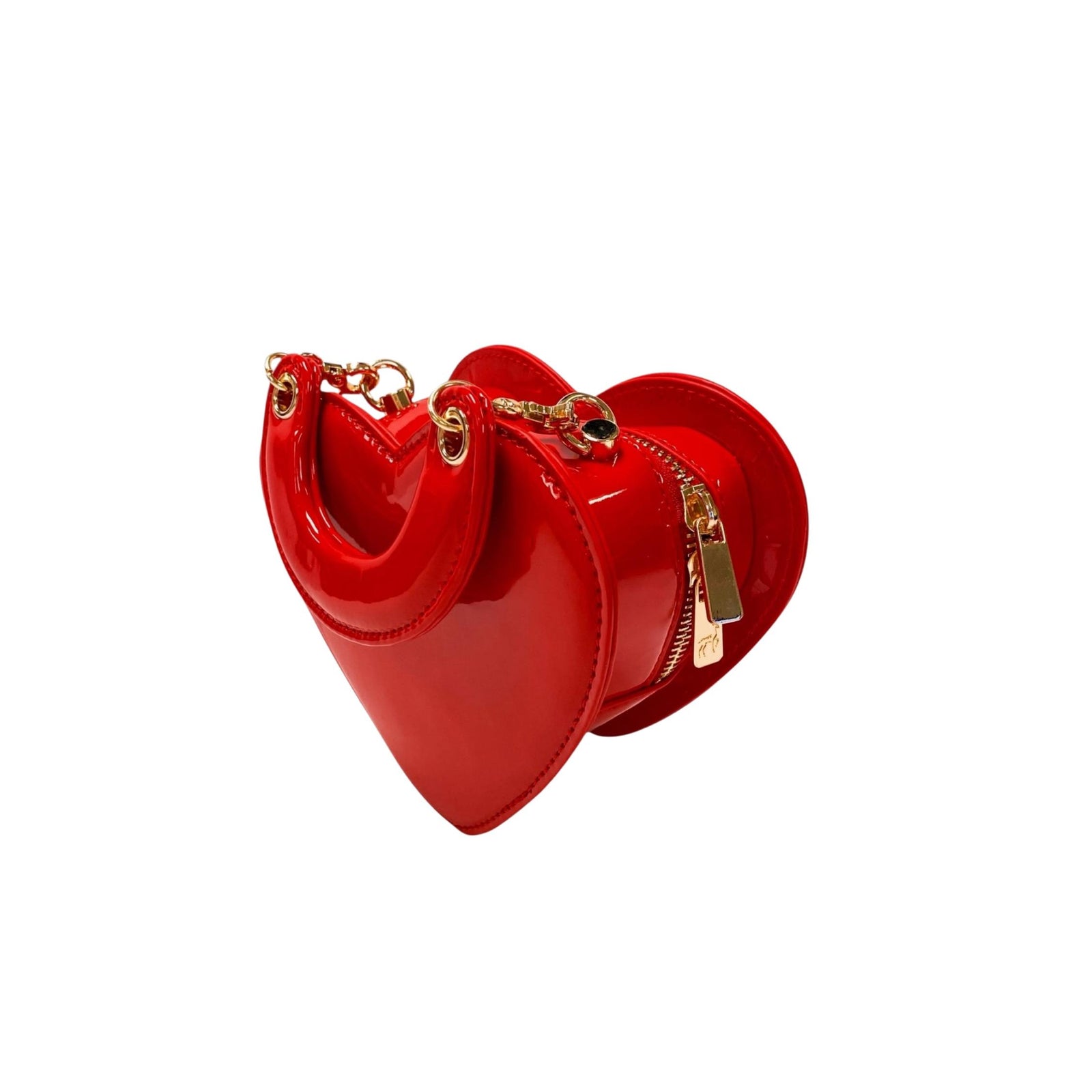 Heart Shaped Patent Leather Cross Body Purse