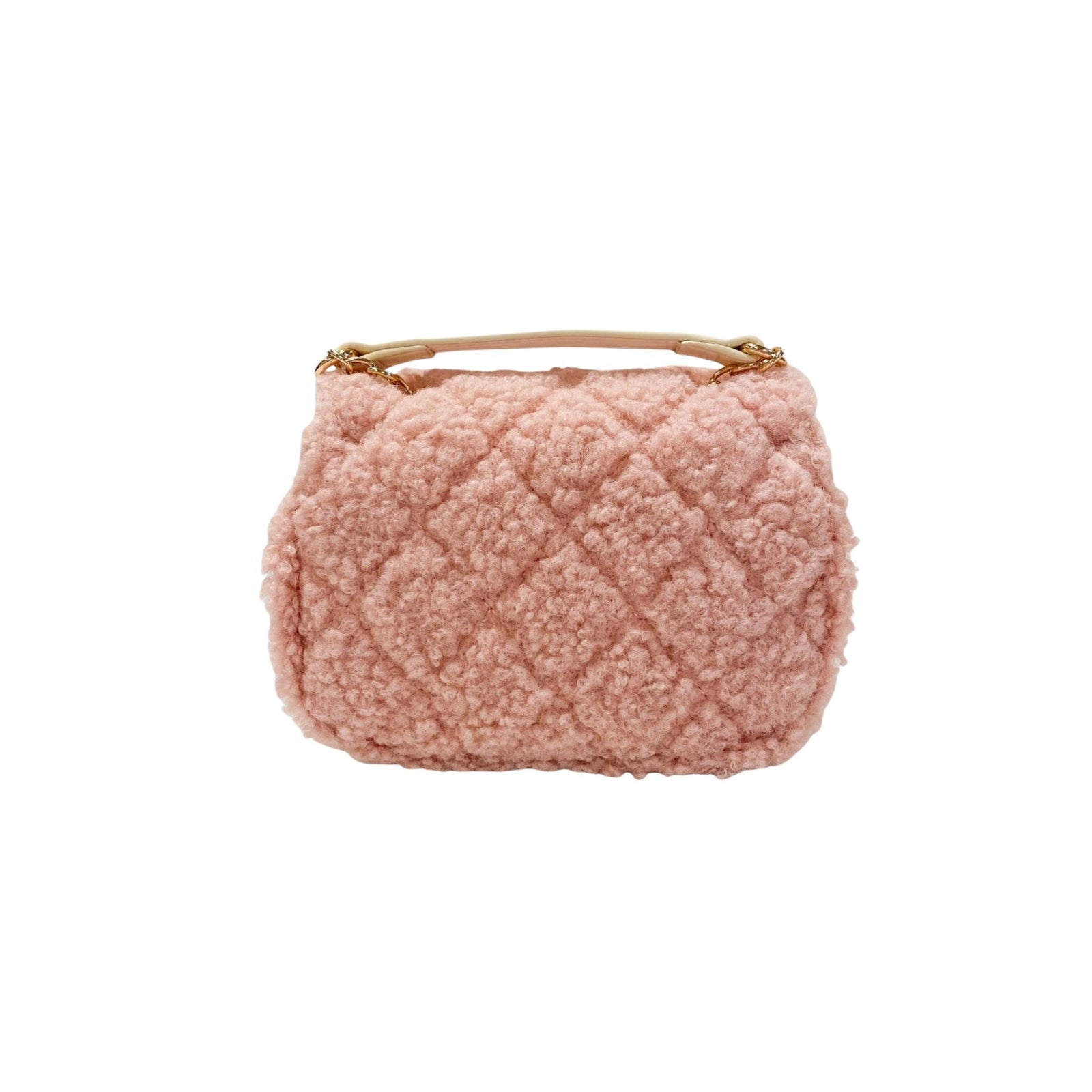 Sherpa Mixed Quilted Pink Purse