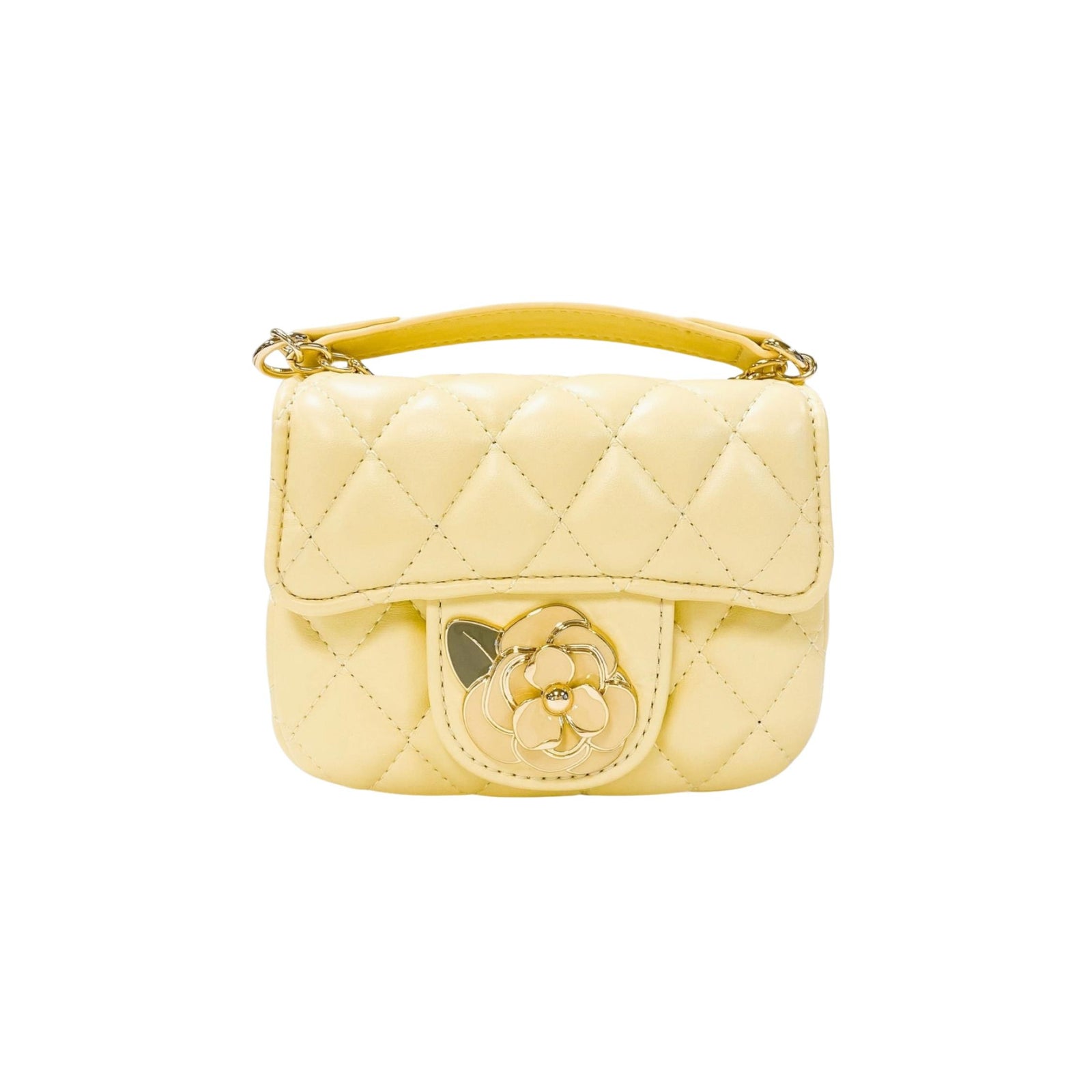 Floral Buckle Quilted Purse