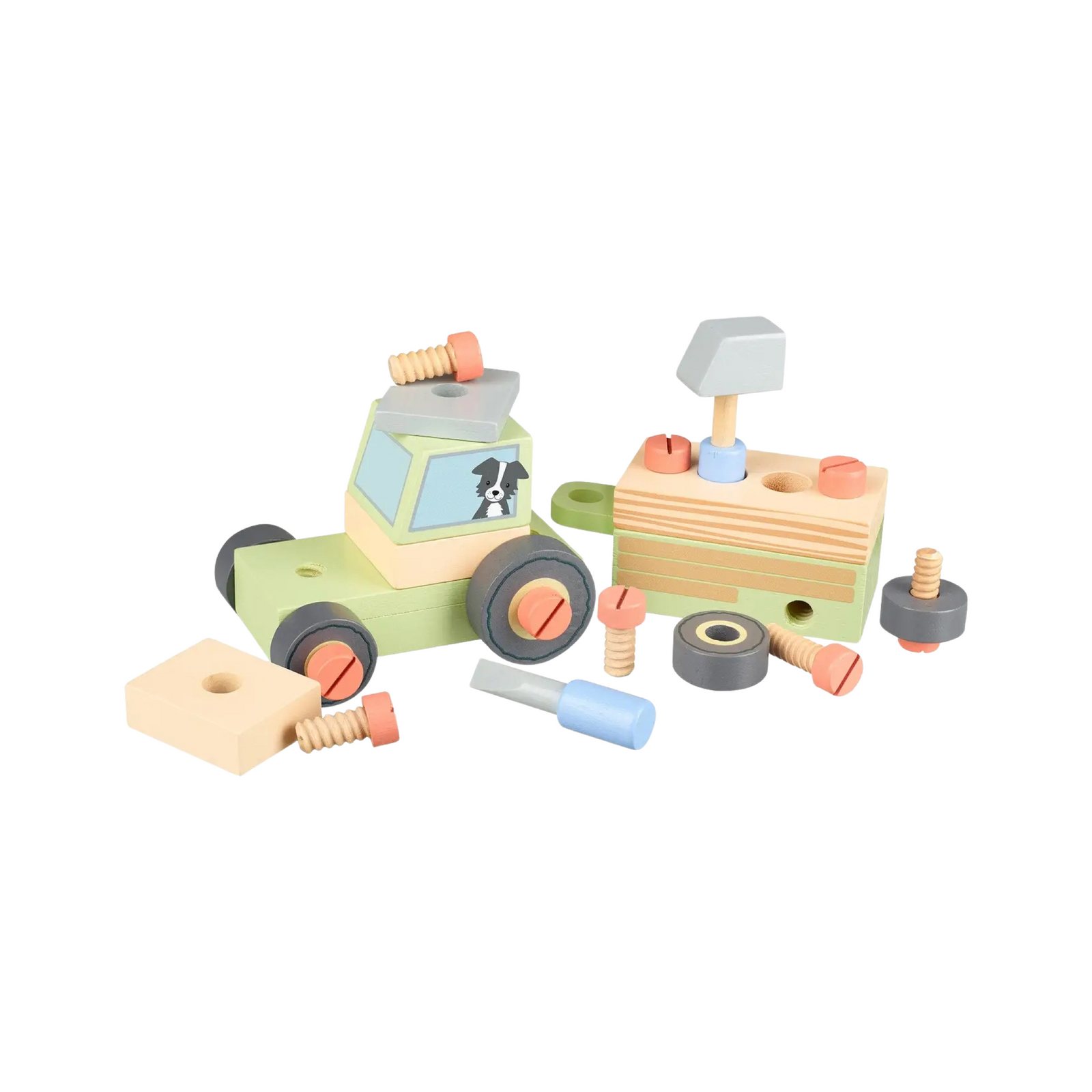 Buildable Wooden Tractor Toy