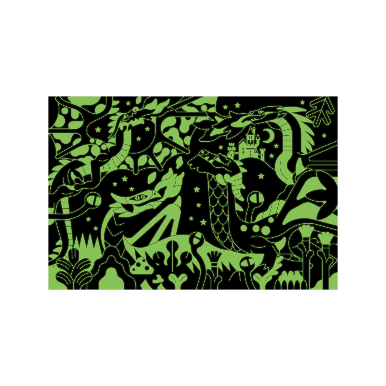Dragons 100 Piece Glow In The Dark Puzzle