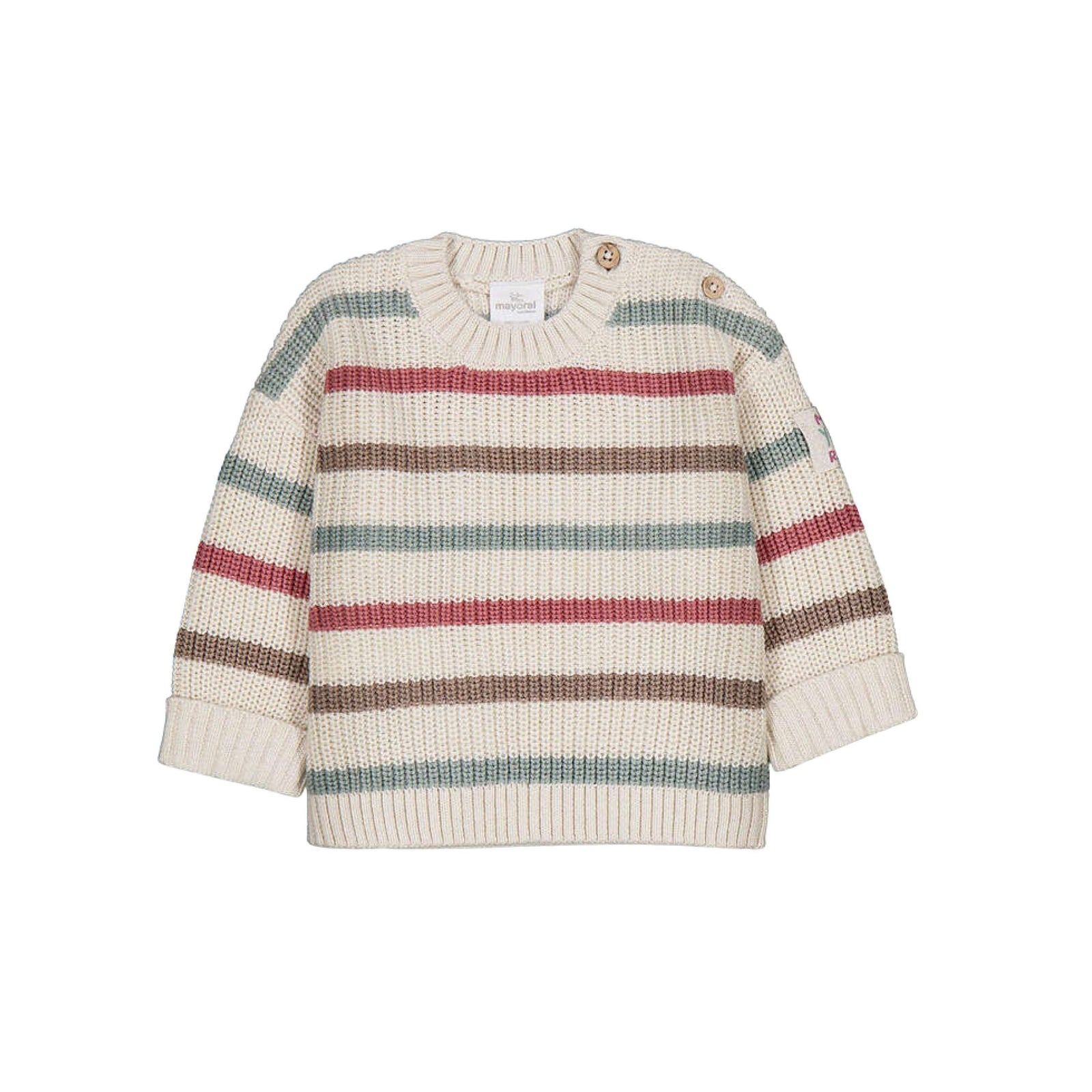 Cotton Multi-Striped Unisex Crew Neck Sweater