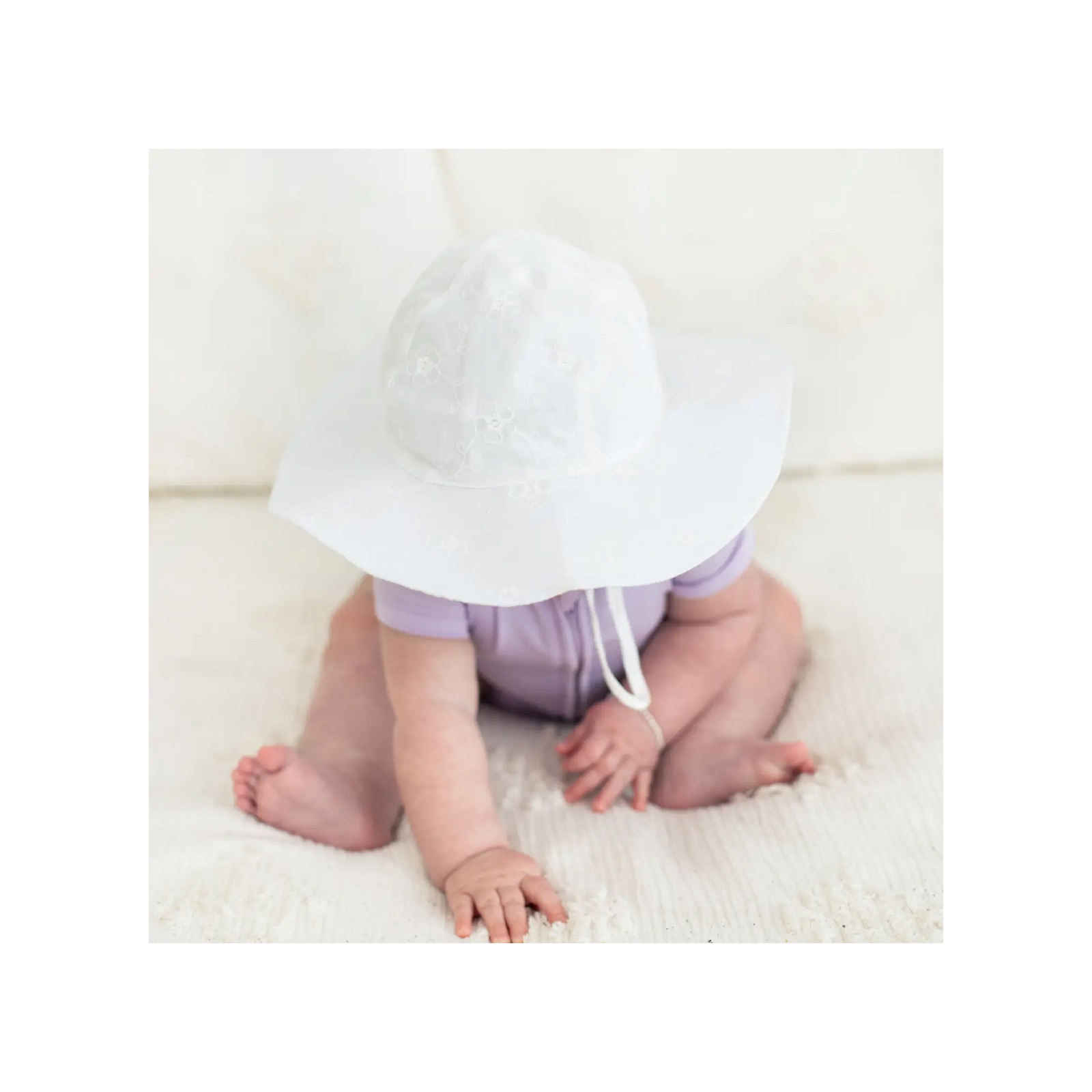 Embroidered White Sunhat