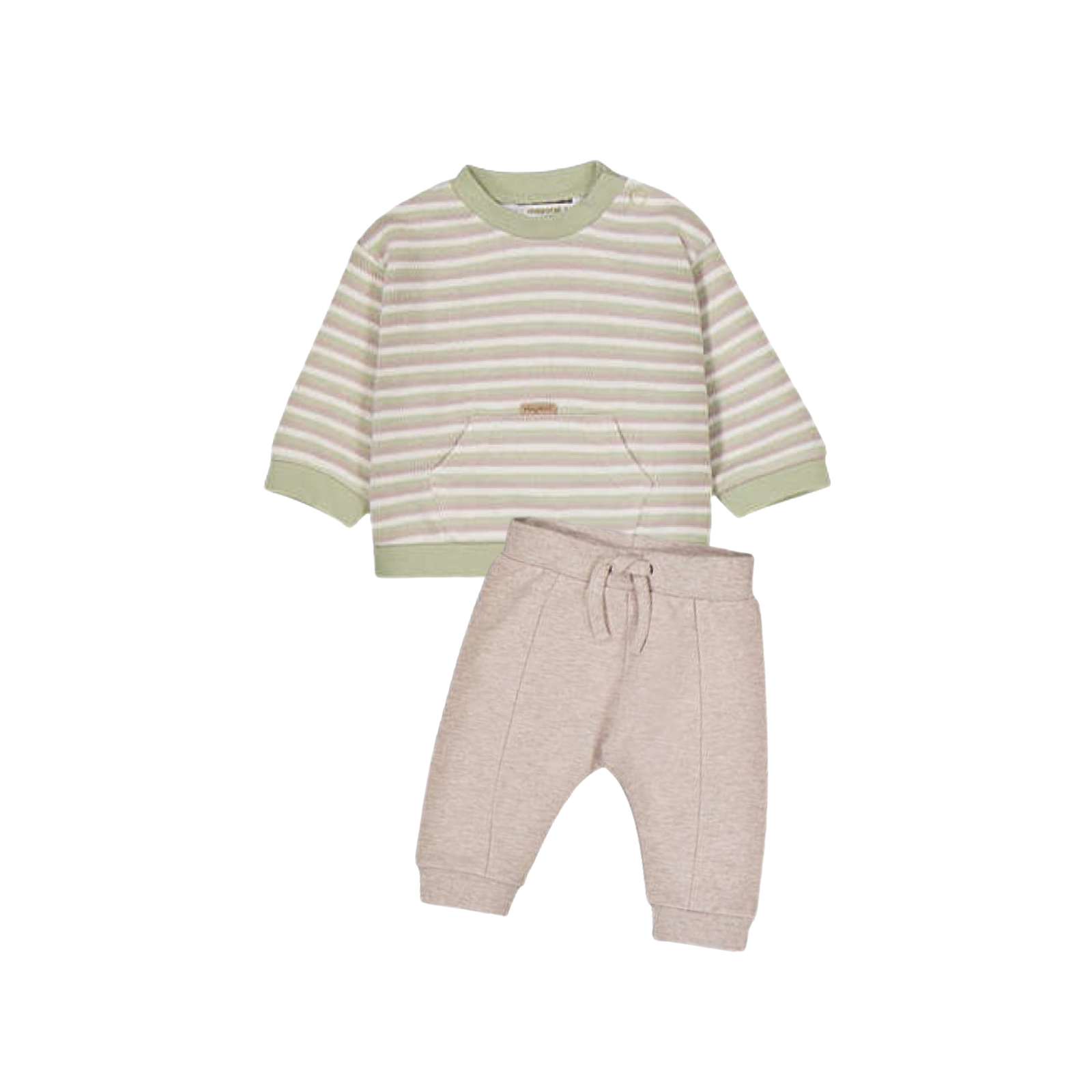 Sage & Taupe Stripe Sweatshirt & Pant Set