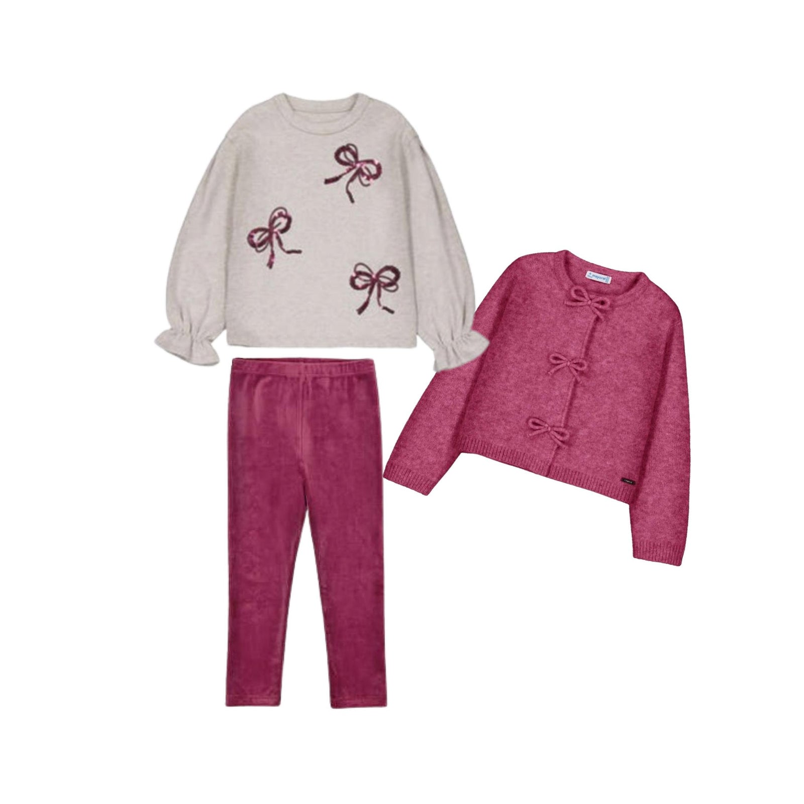 Raspberry Bows 2-Piece Legging Set