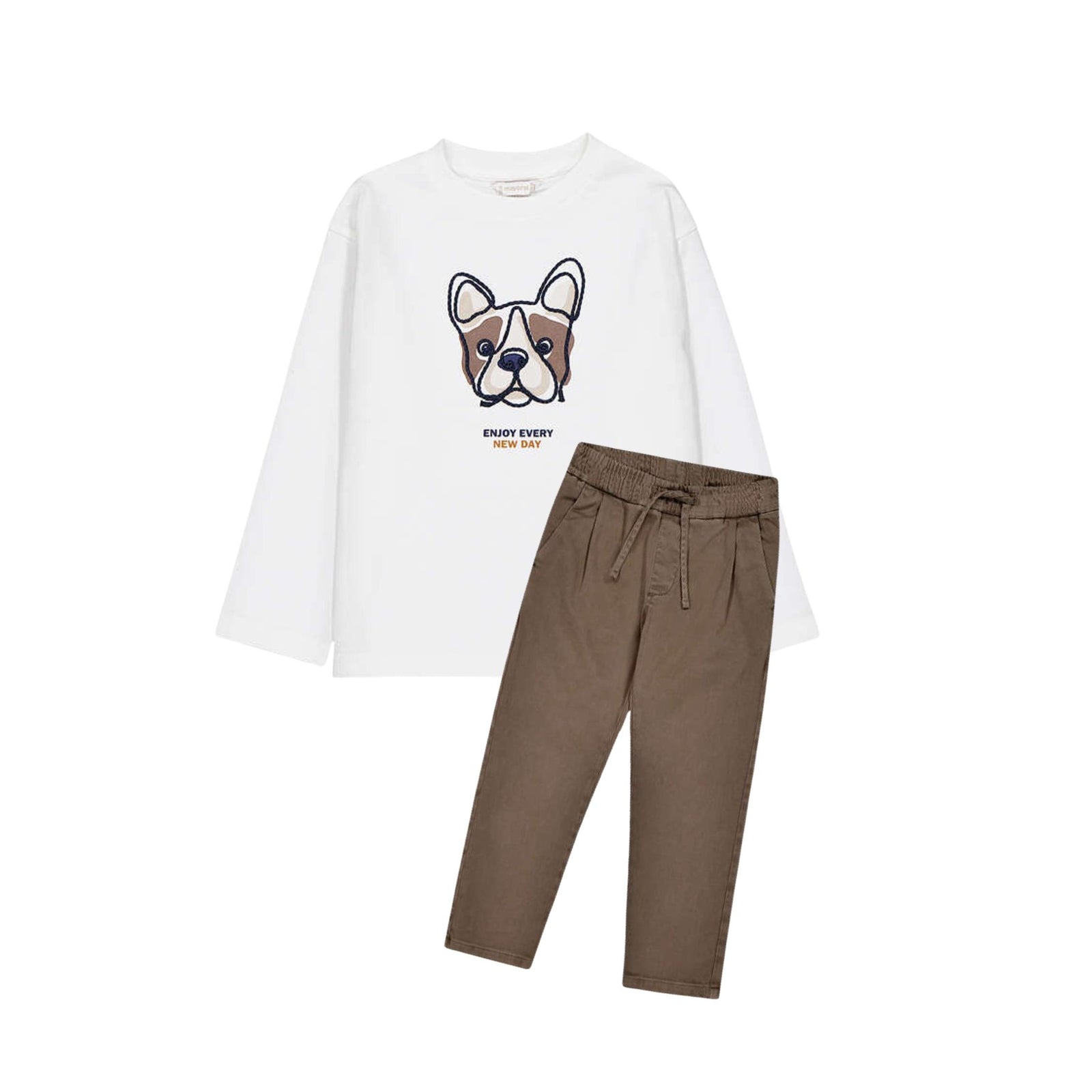 Frenchie Ivory Long Sleeve T-Shirt