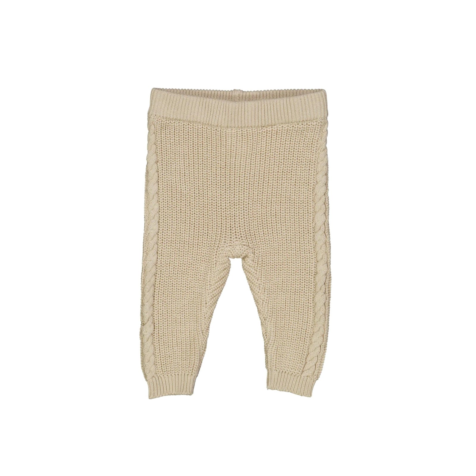 Knit Chunky Pants-Almond