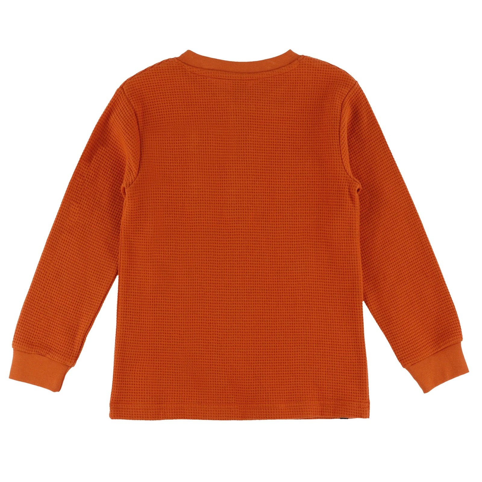 Orange Waffle Knit Long Sleeve Shirt