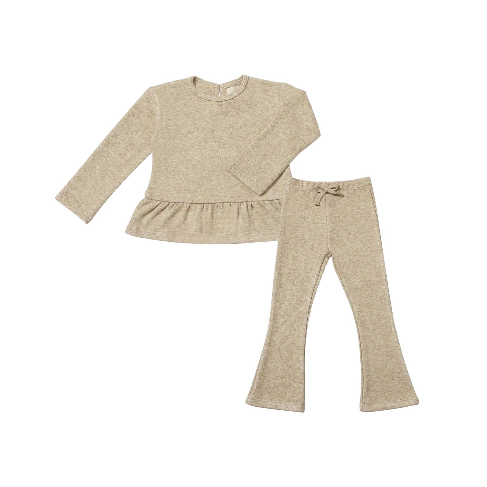 Nancy Peplum Shirt in Oatmeal