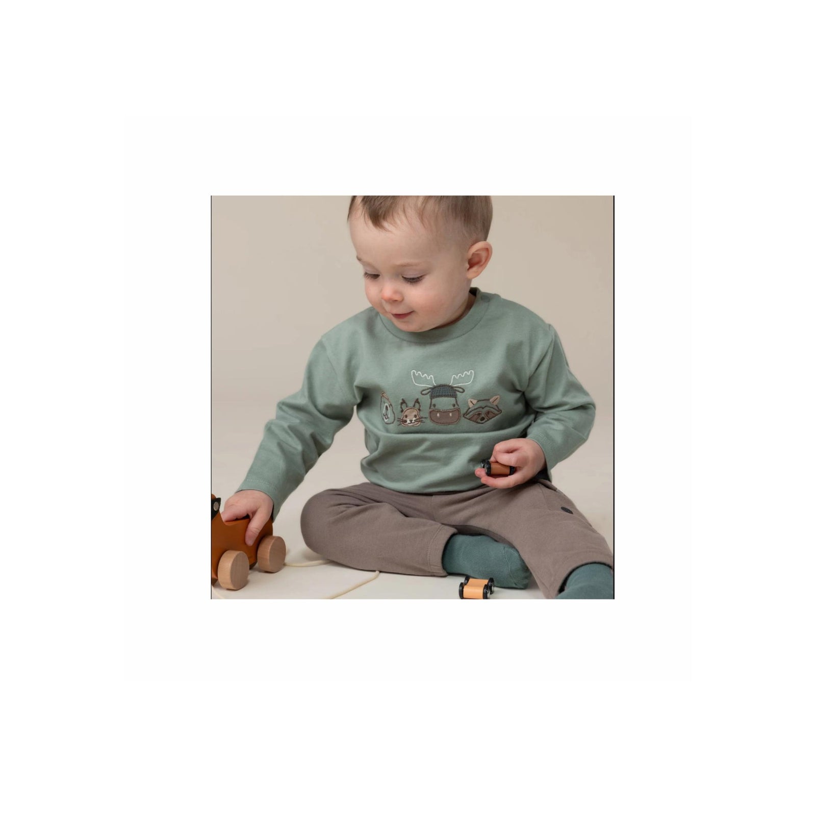 Baby Boy Moose Graphic Sweatshirt & Pant Set