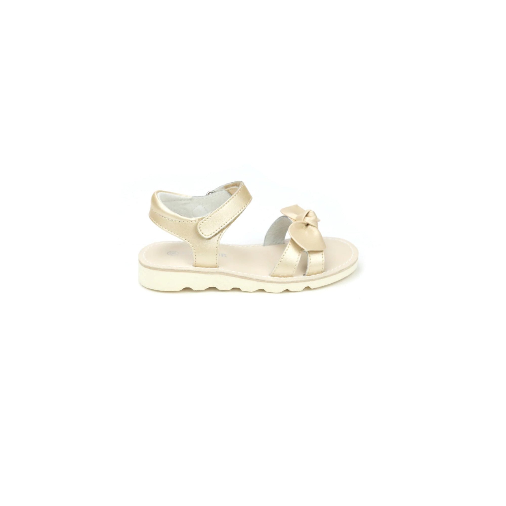 Leigh Knotted Bow Leather Sandal - Champagne