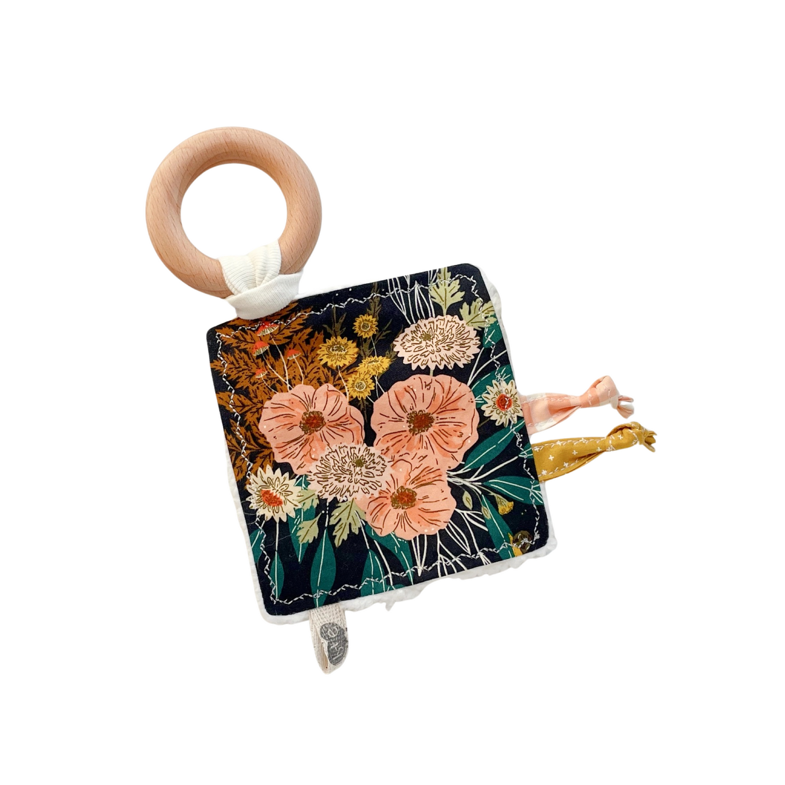 Crinkle Tag Toy with Teething Ring