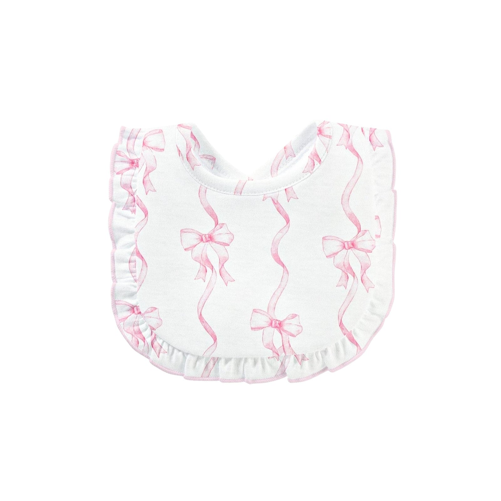 Baby Girl Ruffled Pima Cotton Bibs