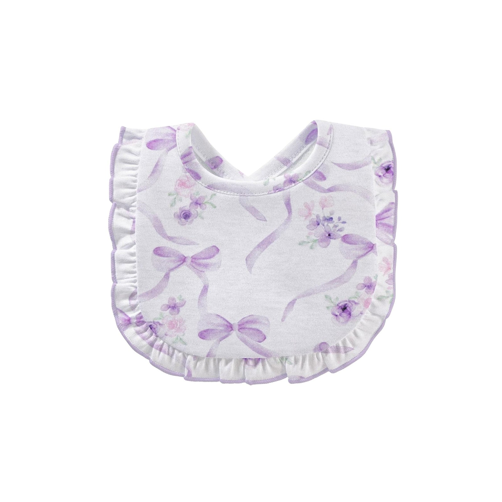 Baby Girl Ruffled Pima Cotton Bibs