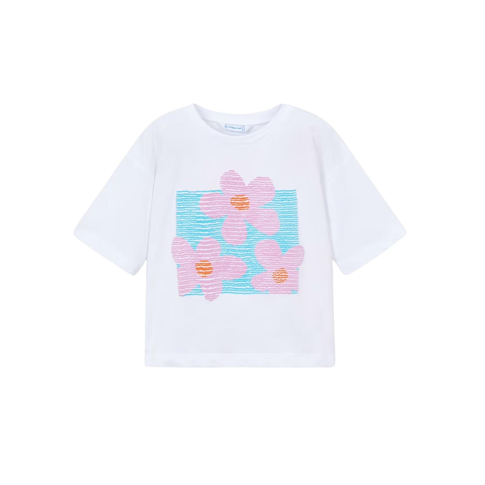 Girls’ Spring Flowers Appliqué T-Shirt