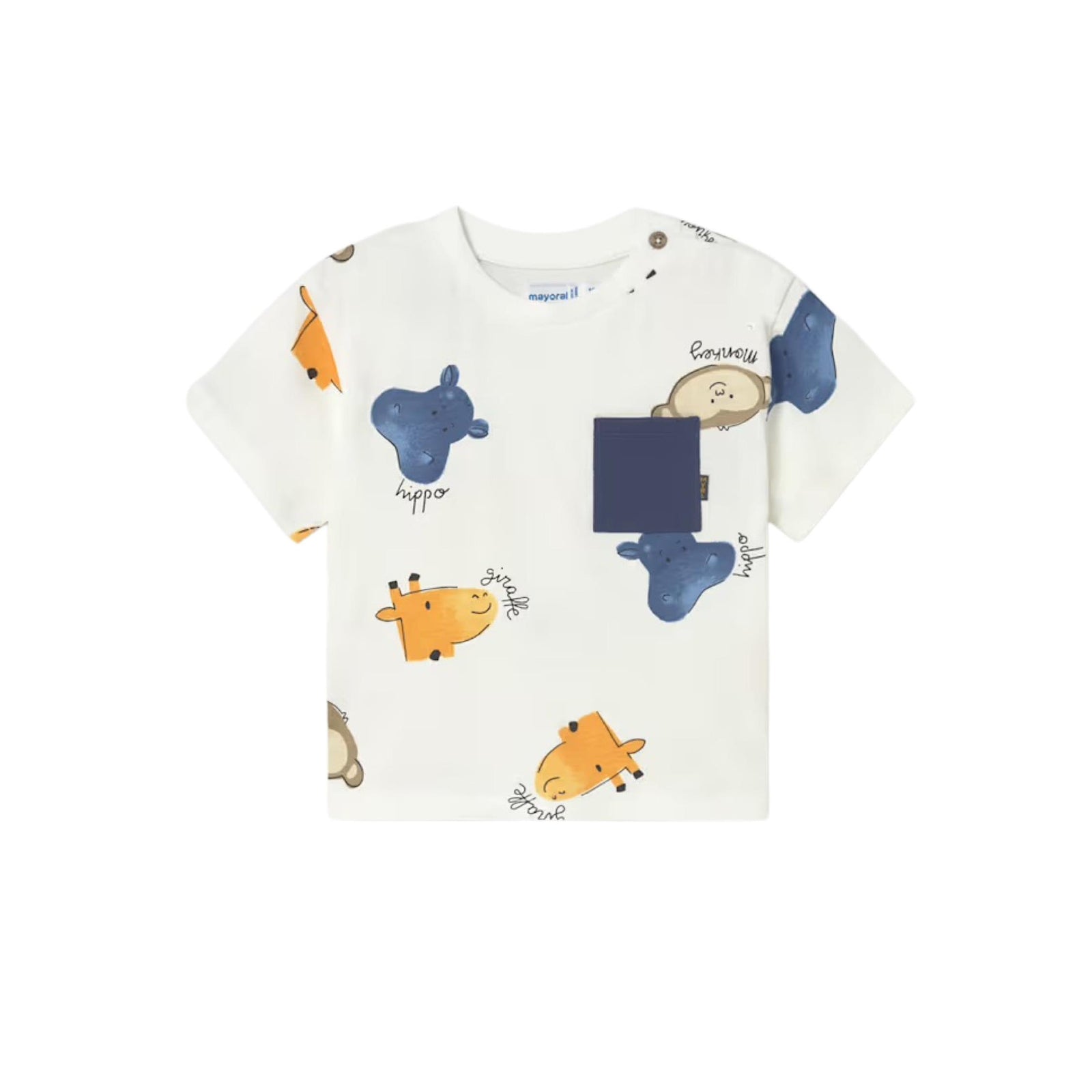 Baby Boy Safari Animals Printed T-Shirt