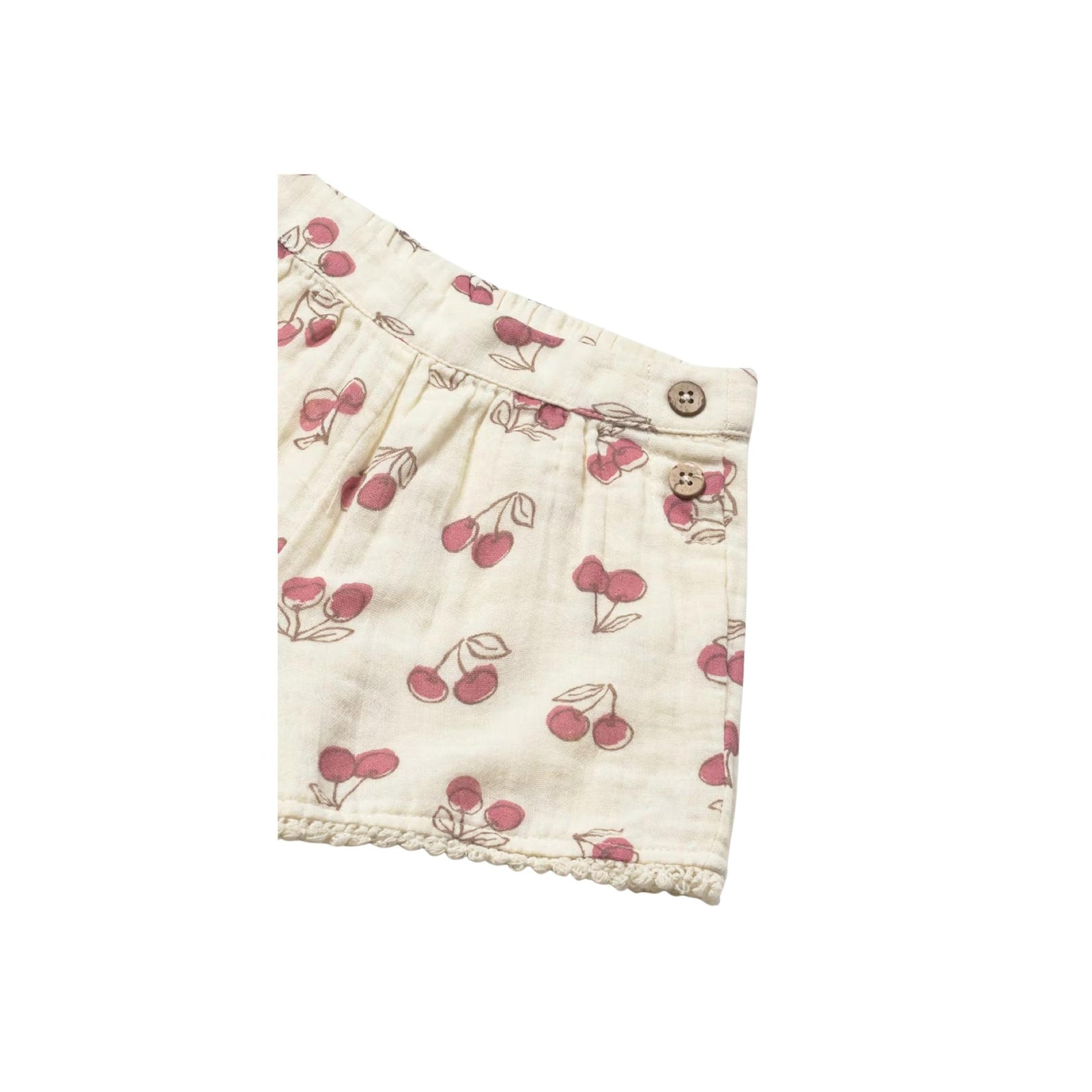 Baby Girl Cherry Print Cotton Short