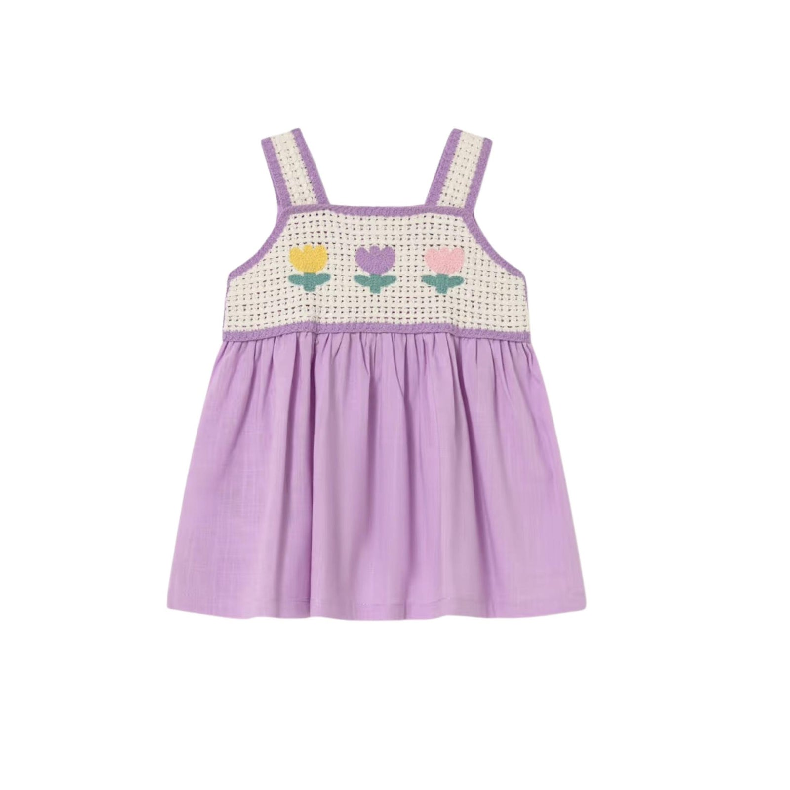 Girls’ Lilac Crochet Dress