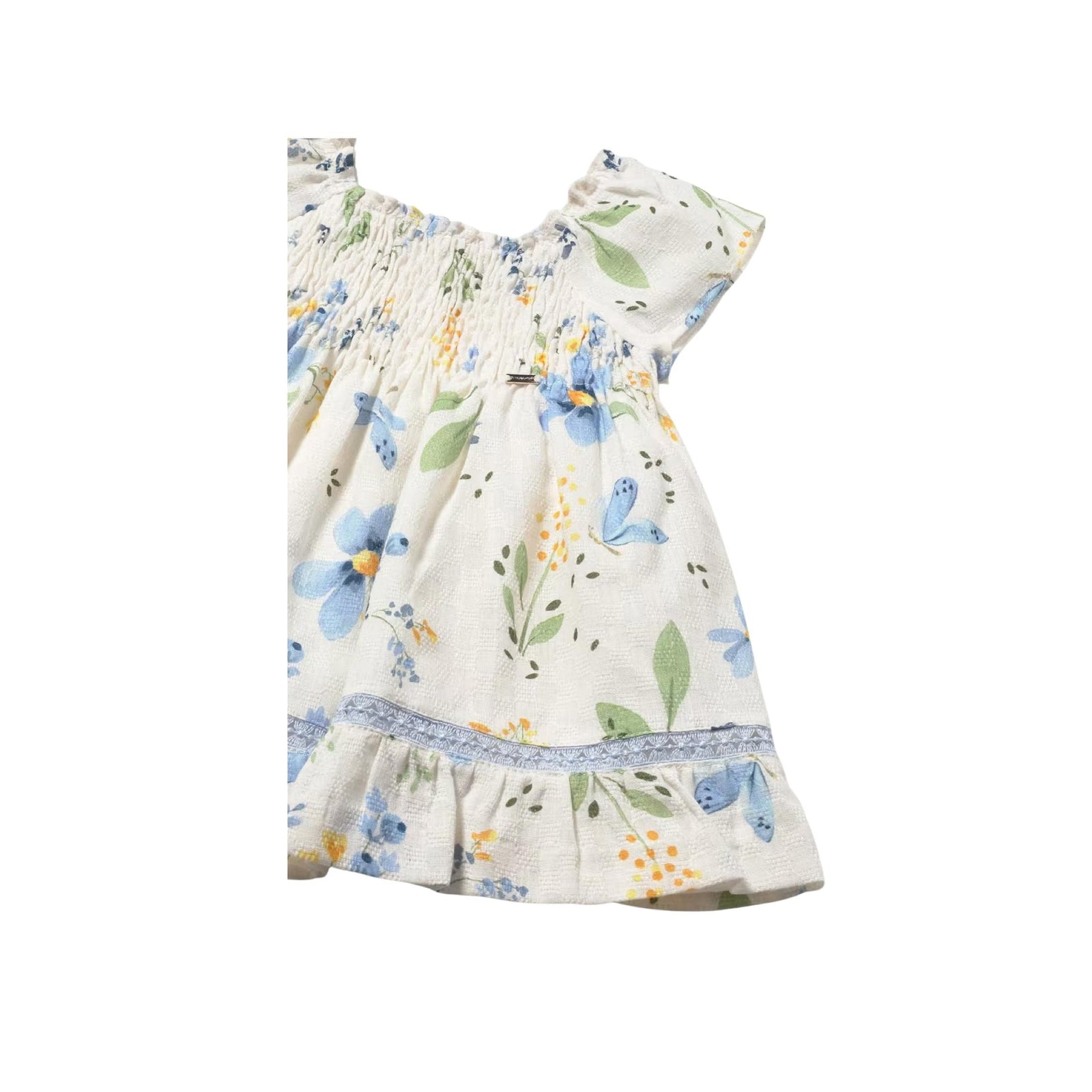 Baby Girl Spring Blue Flowers Cotton Dress