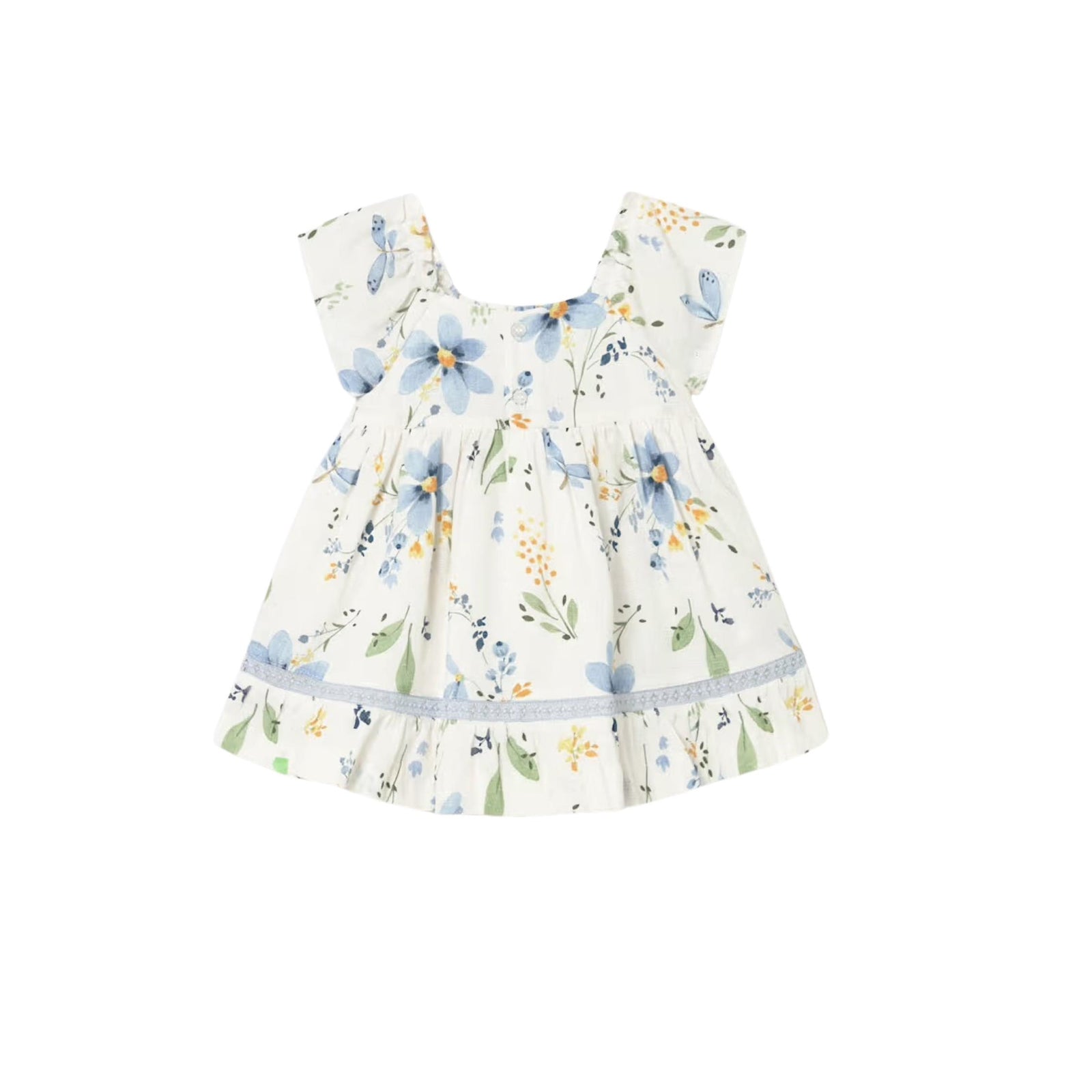 Baby Girl Spring Blue Flowers Cotton Dress
