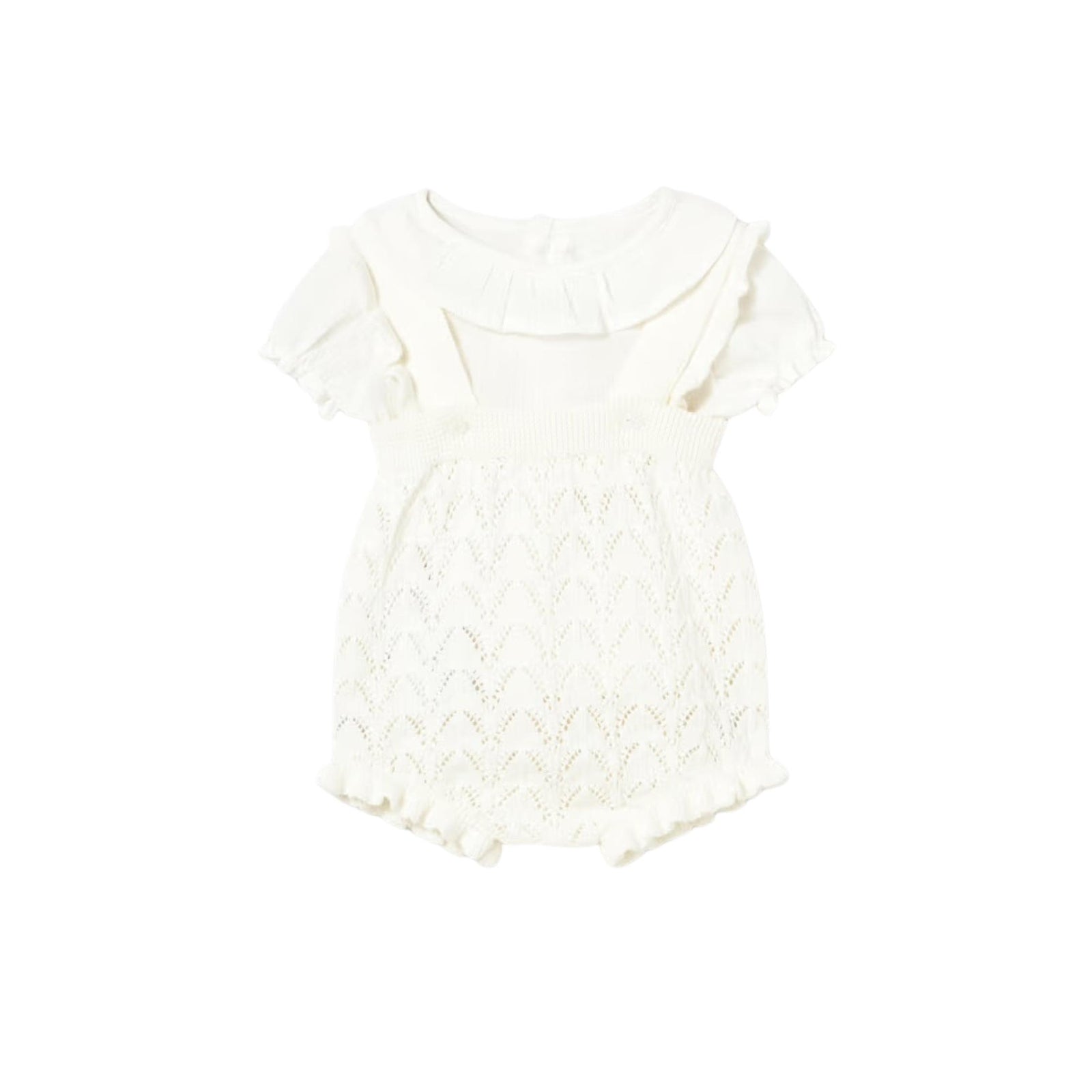 Baby Girl Knit Romper and Blouse Set